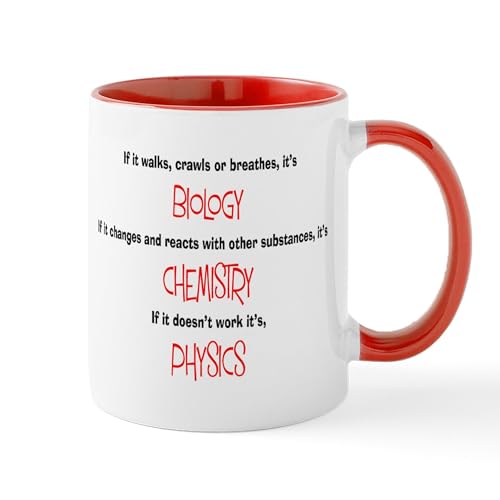 White/Red Inside - Funny PHYSICS 1 Mugs