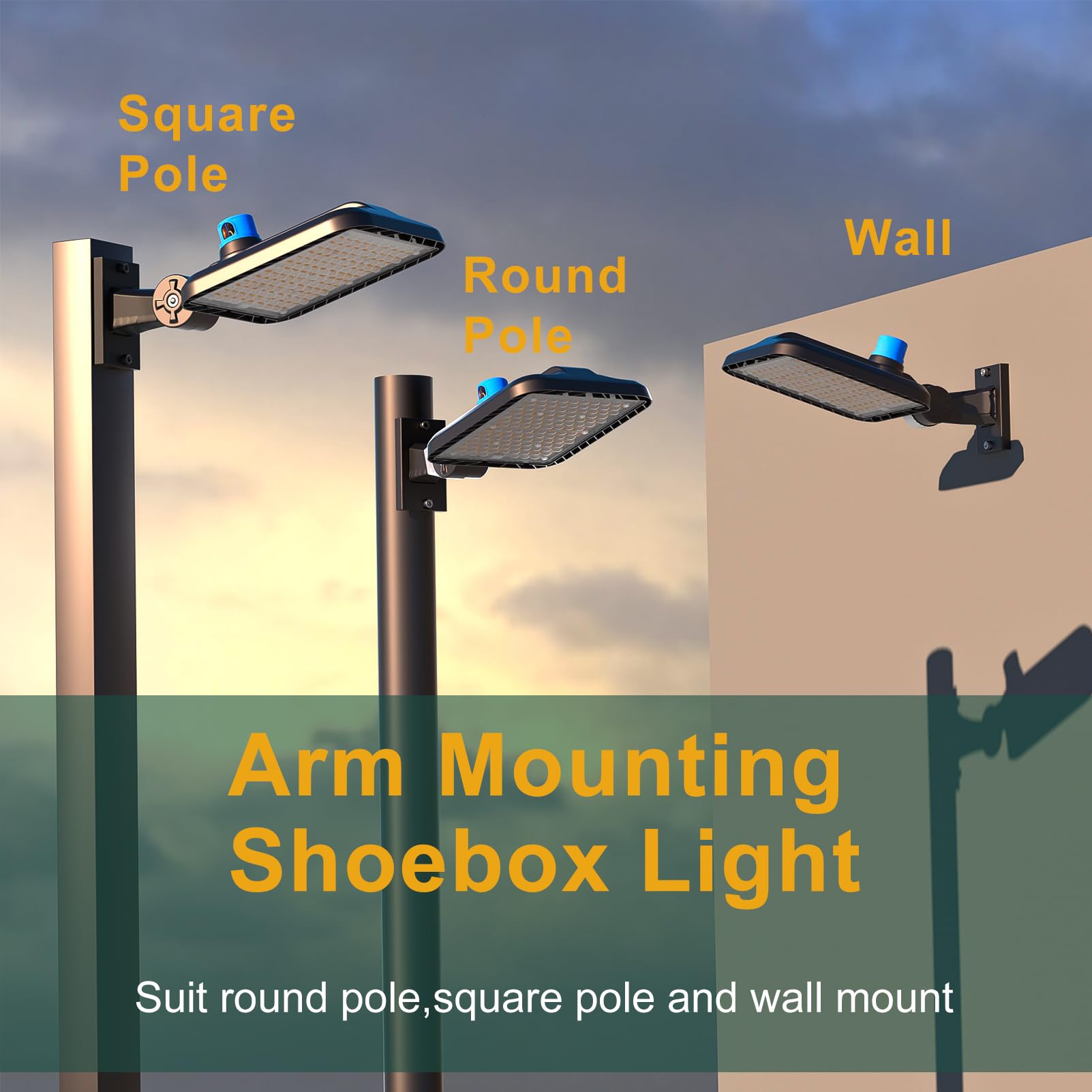 **320W (350 x 1W LED) High-Efficiency LED Parking Lot Light – 48,000 Lumens (Equivalent to 1200W HID/HPS) – 150LM/W Arm Mount – Dusk to Dawn Sensor – IP65 Waterproof – 6KV Surge Protection – 7-Year Warranty – 2-Pack – Ideal for Outdoor Parking Lots, Streets, and Commercial Areas**