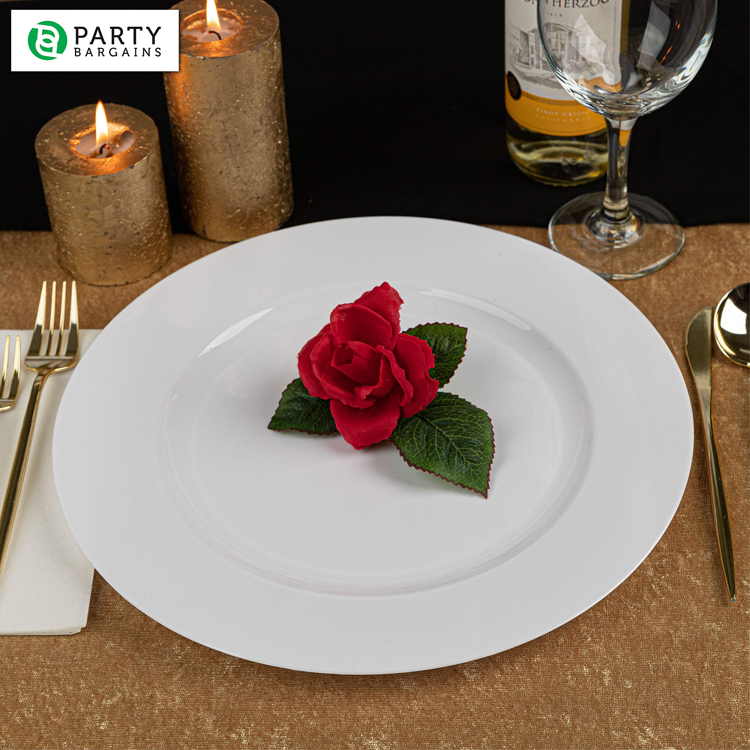 13-Inch White Disposable Charger Plates - 96 Pack Heavy-Duty Elegant Dinner Plates for Weddings, Banquets & Formal Events - Perfect for Buffet, Catering & Upscale Dining