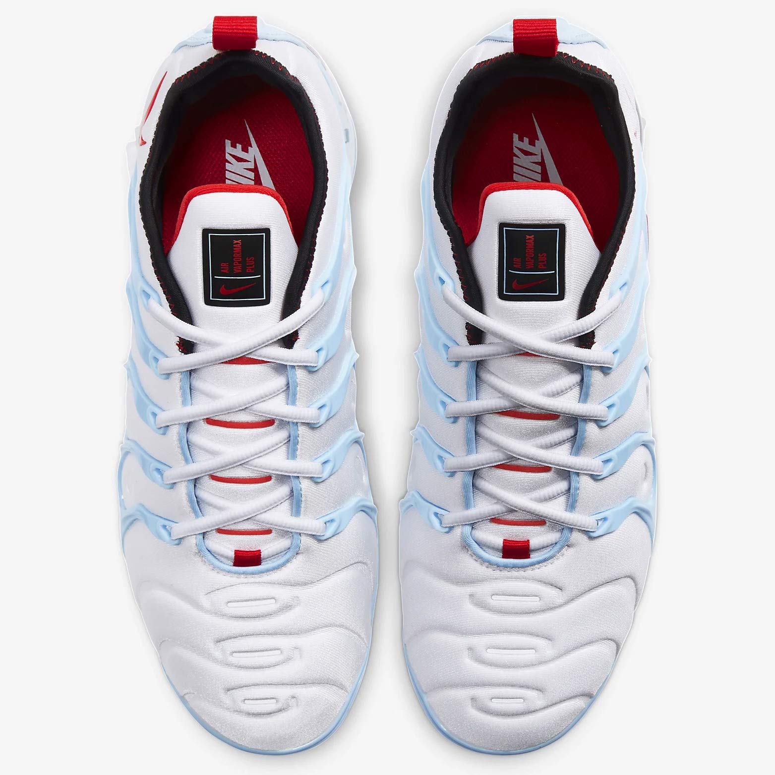 Nike Air VaporMax Plus Men's Running Shoes Size 10 - White/University Red/Black | Lightweight Cushioned Sneakers for Jogging, Gym & Everyday Wear