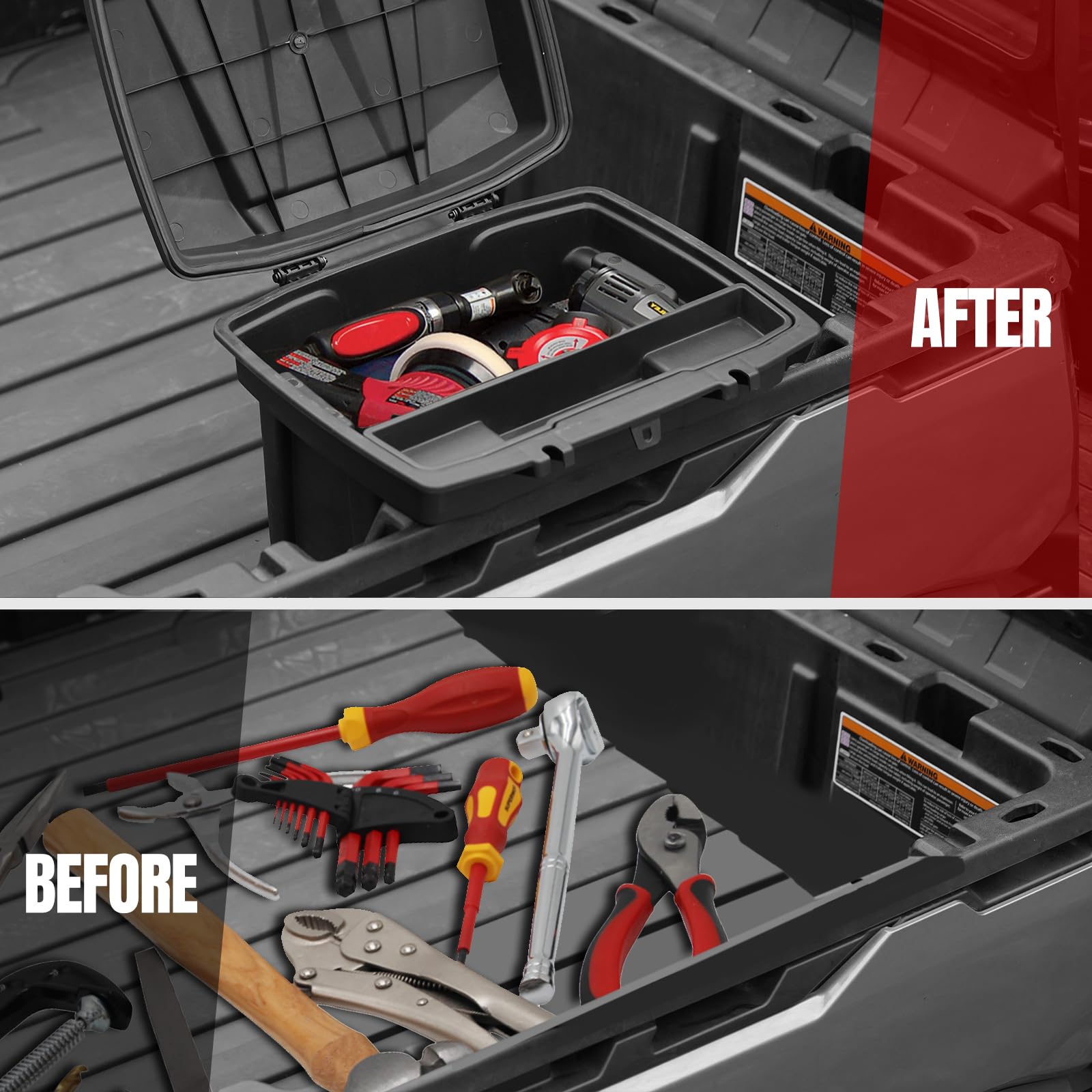 A & UTV PRO Heavy-Duty Bed Storage Box for 2016-2024 Can Am Defender Max HD5 HD8 HD9 HD10 & 2021-2024 Can Am Commander | Removable Hard Cargo Tool Box | Perfect for Off-Road Gear Storage, Hunting Equipment & Camping Supplies