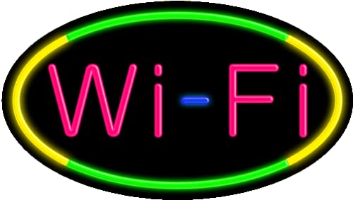 Custom WiFi Glass Neon Sign - Handcrafted in USA - Perfect for Home Bar, Cafe, Office & Bedroom Decor