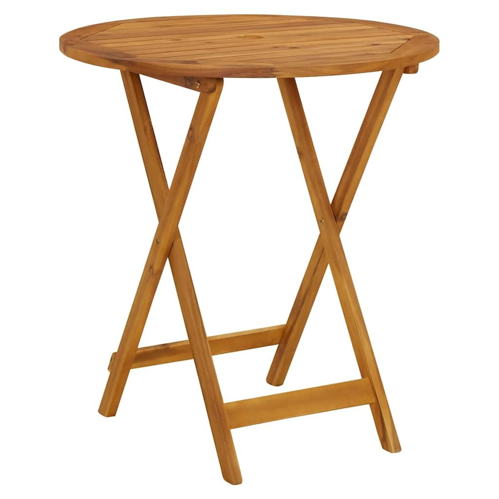 vidaXL Solid Acacia Wood Foldable Round Patio Table - 27.6