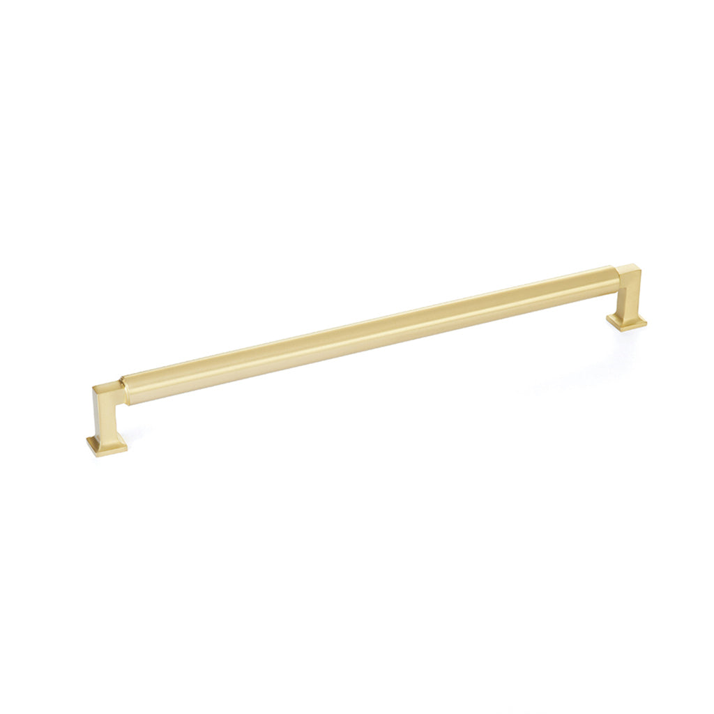 Haniburton Cabinet Pull Handle - 12 Inch Brass/Satin Brass Drawer Knob for Kitchen & Bathroom Cabinets - Durable Cabinet Mount Hardware for Home Renovation