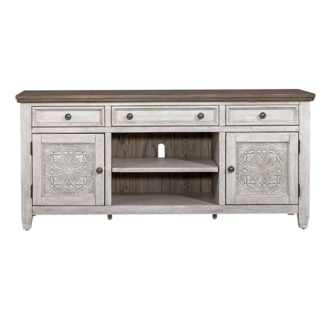 66 Inch Heartland Tile TV Stand - Modern Entertainment Center for Living Room, Bedroom & Home Theater