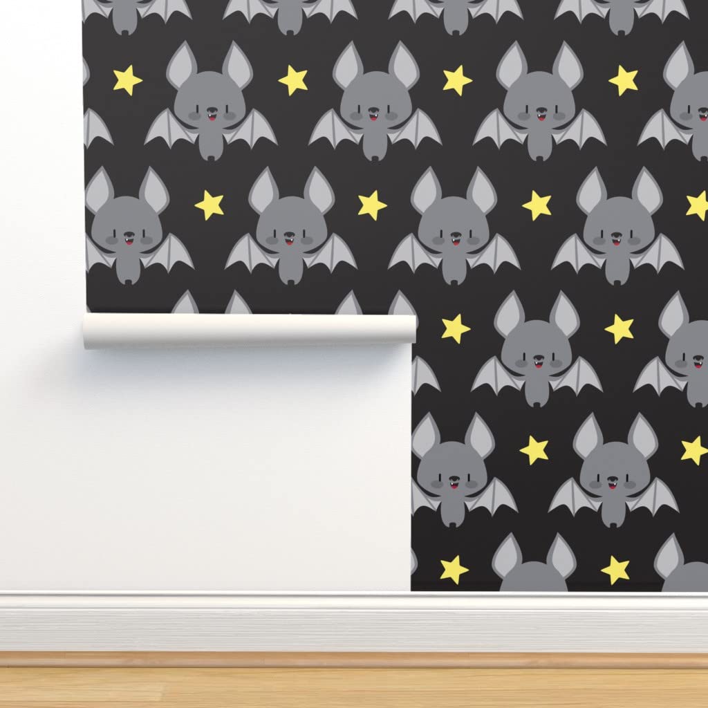 Cute Baby Bats Removable Wallpaper - 12ft x 2ft Peel and Stick Wallpaper for Nursery, Kids Room & Gender Neutral Decor - Easy to Apply & Remove - Perfect for Halloween, Themed Parties & Unique Home Decor