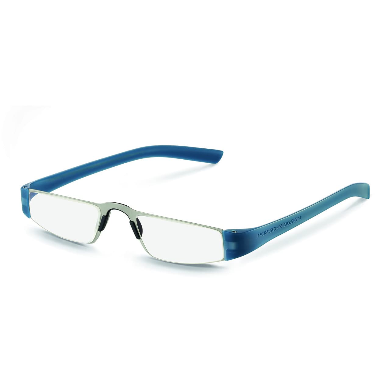 Porsche Design P8801 Iconic Reading Glasses - Silver & Blue Frame +2.5 Magnification - Premium Fashion Eyewear for Men & Women | Perfect for Reading, Office Work & Daily Use