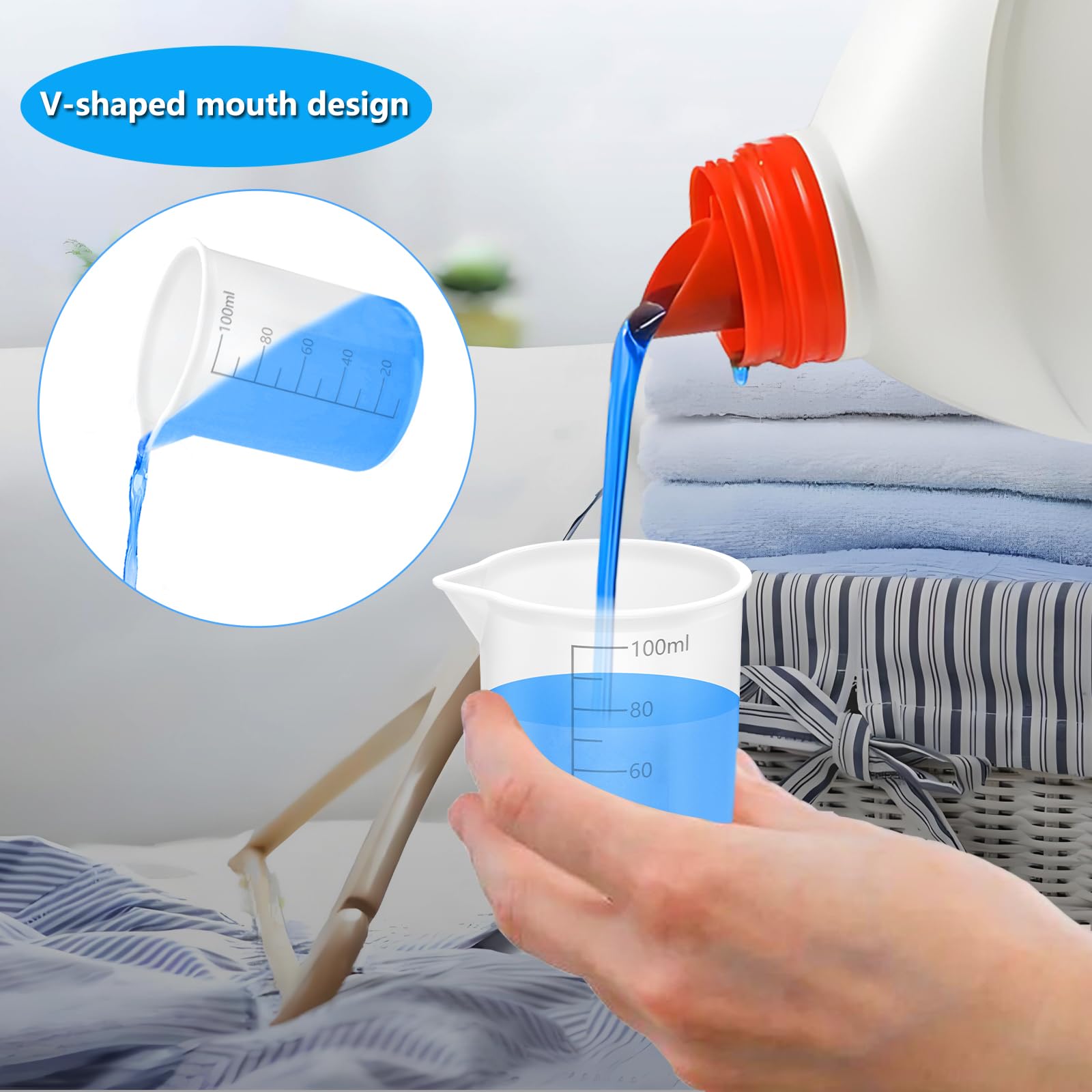 Flexible Silicone Laundry Detergent Measuring Cup - Washable & Reusable Liquid Detergent Dispenser for Washing Machine (2-Pack) - Perfect for Laundry Rooms, Apartments & Eco-Friendly Homes