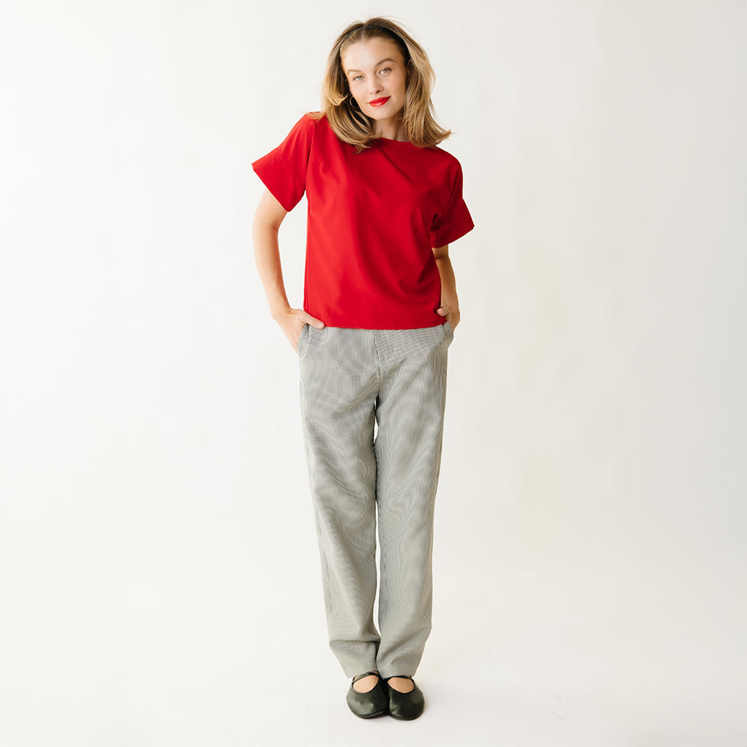 Premium Cotton Boss Tee in Crimson Red - Stylish Casual T-Shirt for Men - Perfect for Work, Outings & Everyday Wear