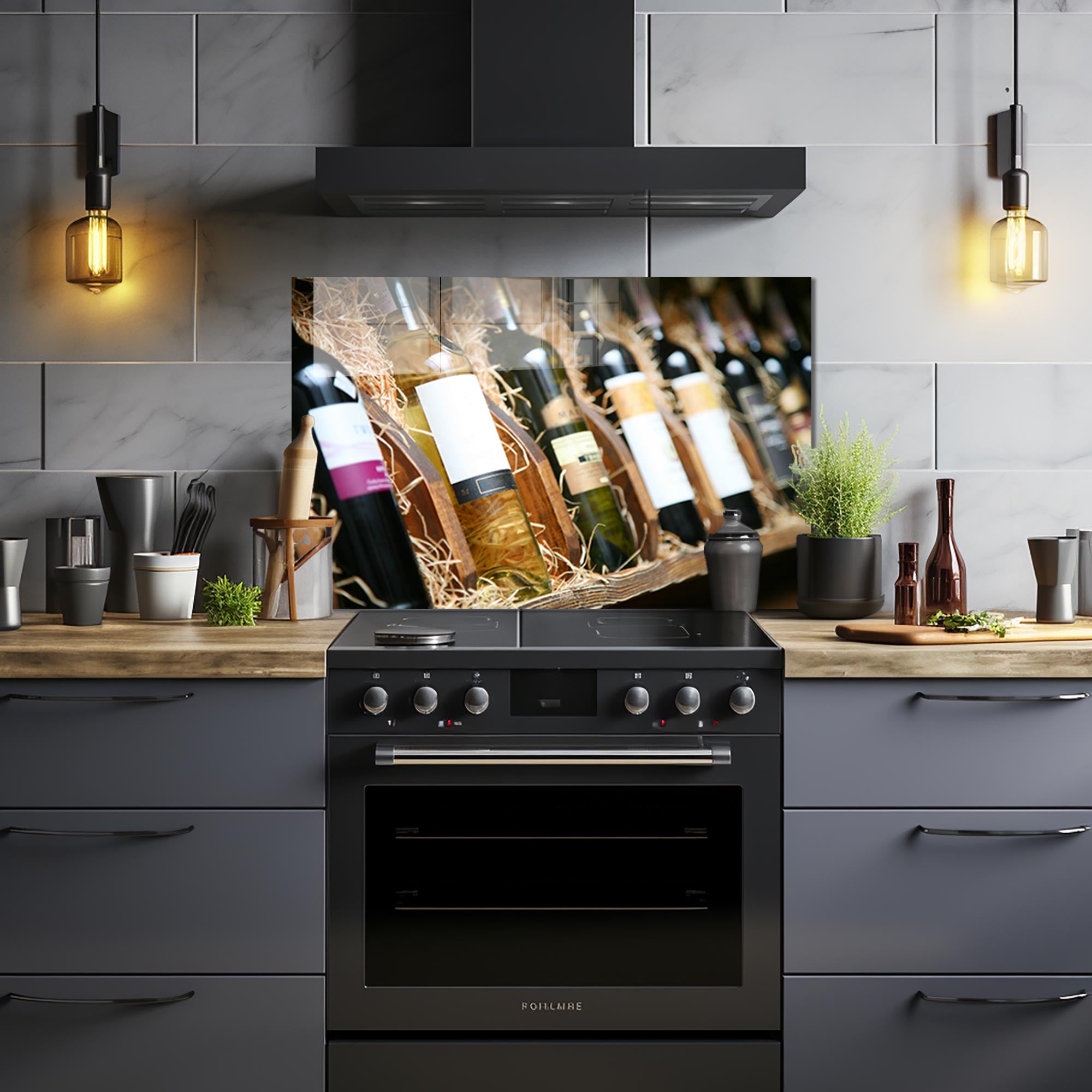 Premium Glass Wine Bottles & Splashbacks - Elegant & Durable for Kitchen & Bar Decor - Perfect for Home, Restaurants, and Wine Cellars