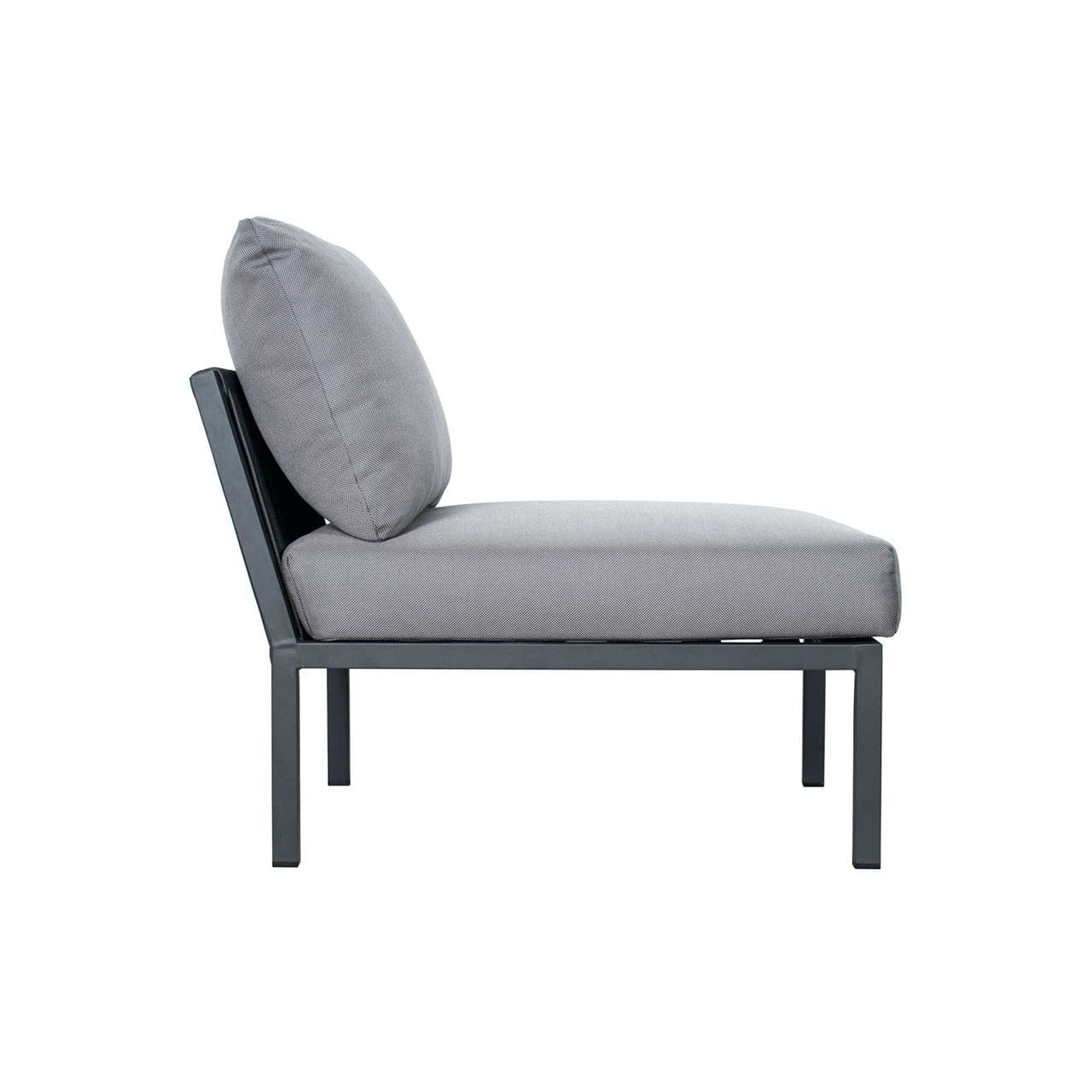 Bahamian Outdoor Sectional Armless Chair - Waterproof Wicker Patio Furniture for Poolside, Garden, and Backyard Relaxation