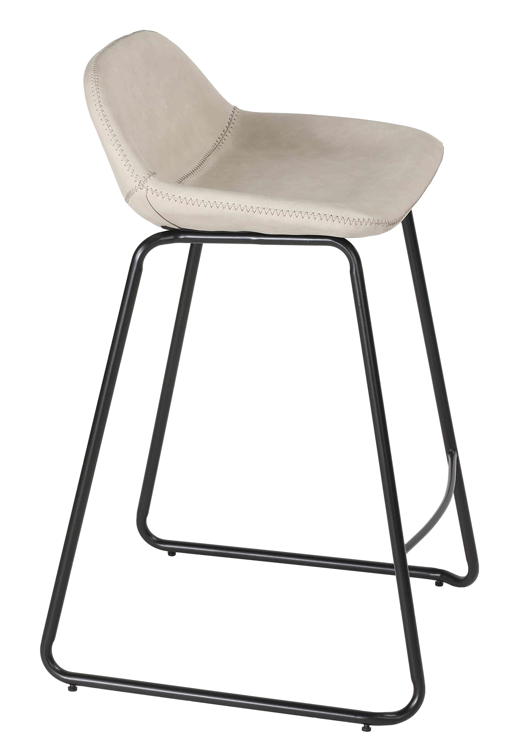 Cortesi Home Ava Counter Stools Set of 2 - Modern Grey Bar Stools for Kitchen Island, Breakfast Bar & Dining Counter - Adjustable Height & Comfortable Seating