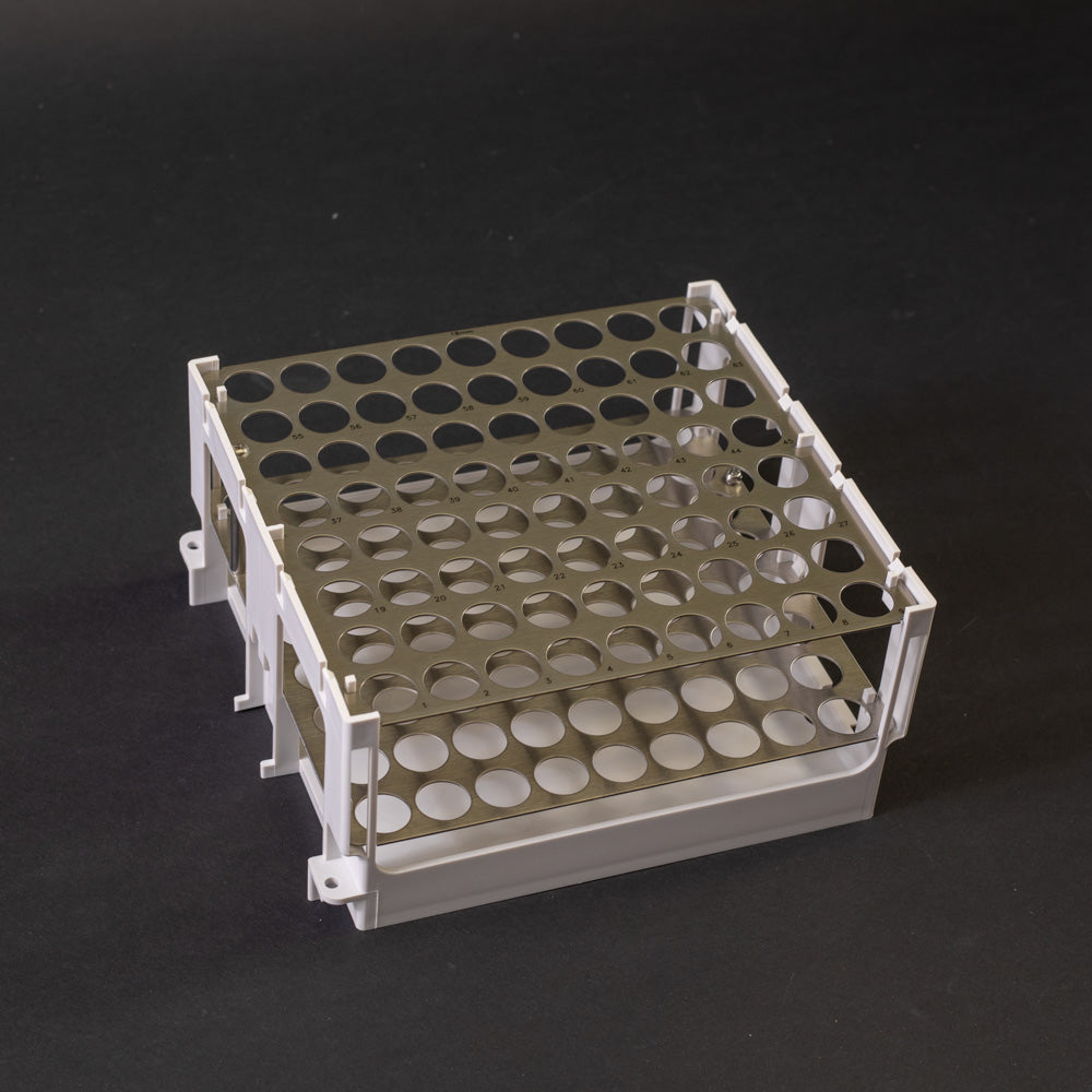 Foxy® R1 & R2 Tube Rack - Holds 72 Tubes (18mm Diameter) - Lab Organization & Storage Solution for Test Tubes, Centrifuge Tubes & Sample Vials - Perfect for Laboratories, Clinics & Research Facilities