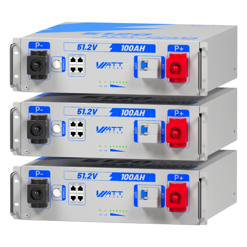 48V (51.2V) 100Ah 3U Server Rack LiFePO4 Battery with Bluetooth Kit - High Capacity Solar Energy Storage for Home & RV Use