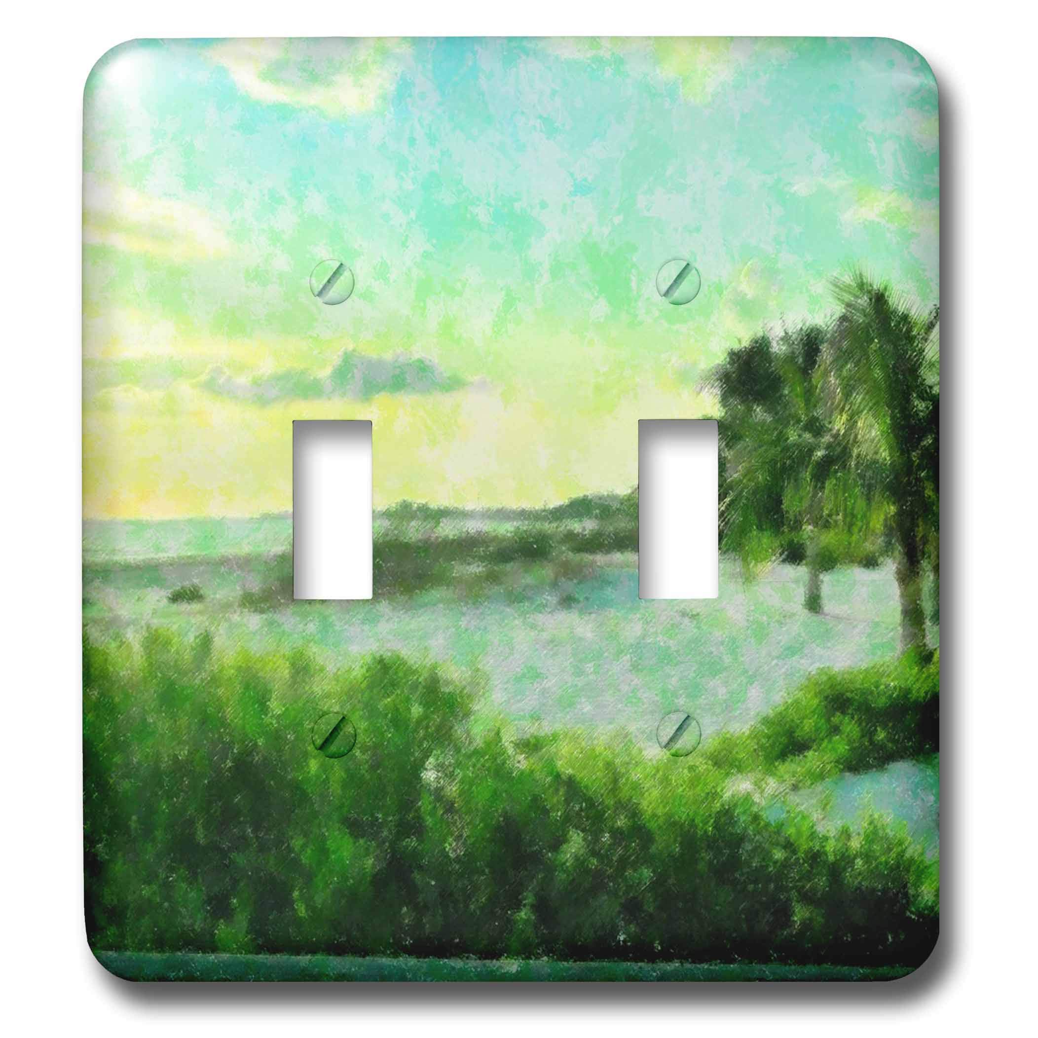 3dRose LLC lsp_22572_2 Beach Time Ends Double Toggle Switch - Decorative Wall Plate Cover for Bedroom, Bathroom & Living Room - Perfect for Coastal Home Decor