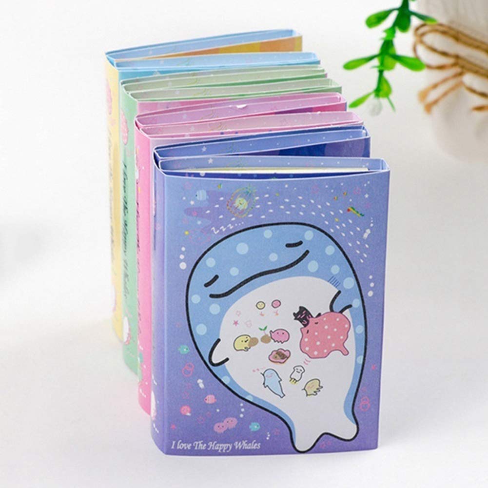 Whale Sticky Notes Set - Cute Foldable Memo Pad with Bookmark, Perfect for Office, School & Home Organization - Great Gift Idea for Students & Stationery Lovers