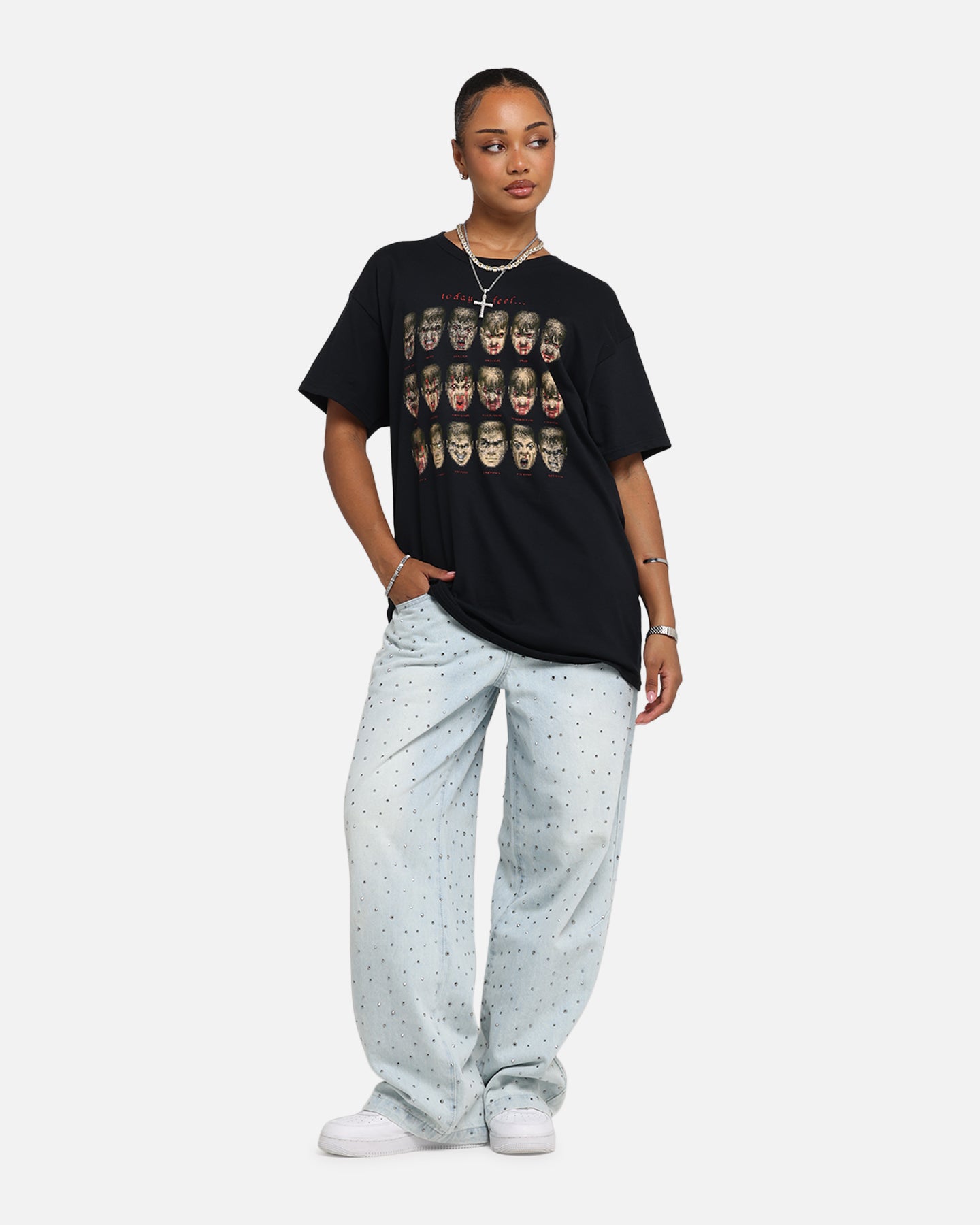 73 Studio X Doom Today I Feel Graphic T-Shirt - Black Cotton Tee for Men - Casual Streetwear & Gaming Outfit