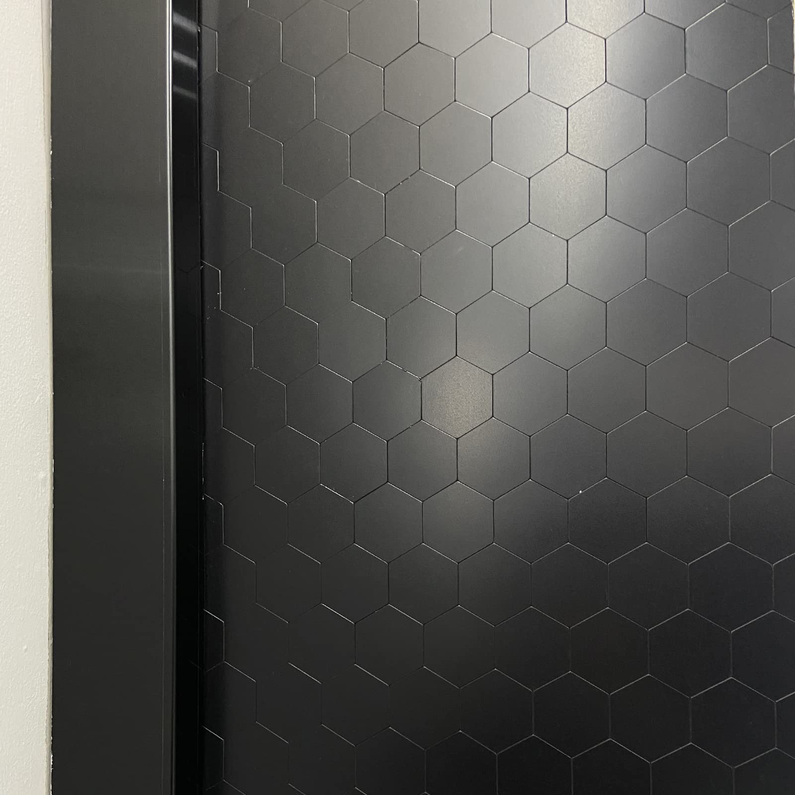 Hexagon Peel and Stick Black Tile Backsplash - Self Adhesive Aluminum Composite Panel for Kitchen Wall (12 Sheets) - Easy DIY Home Upgrade for Backsplash, Bathroom & Laundry Room