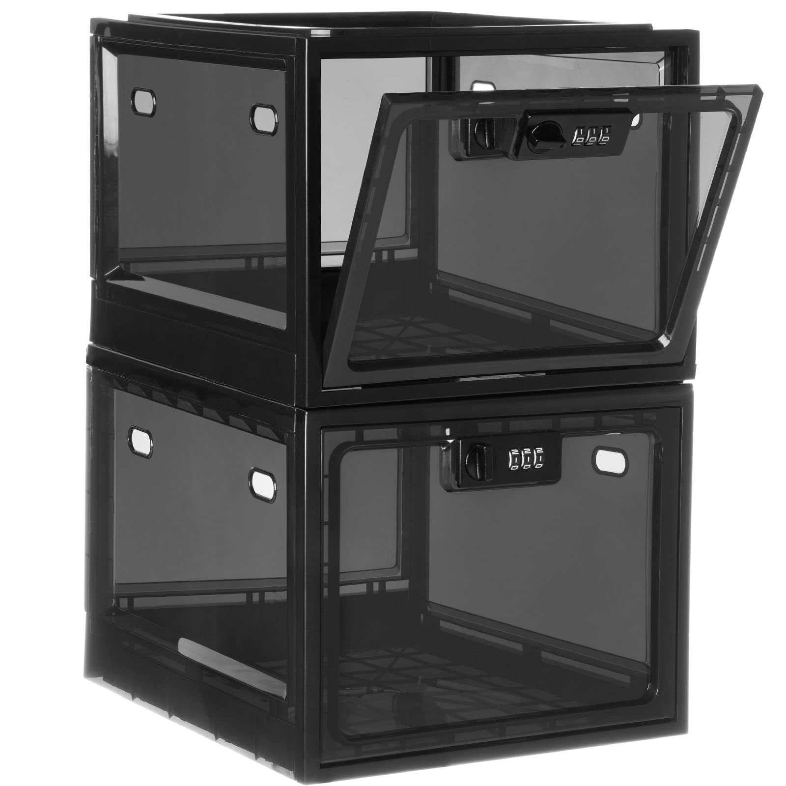 Lalifebuss 2-Pack Medicine Lock Box - Secure Medication Storage Container with Key Lock for Refrigerator, Kitchen, Home, School & Office - Ideal for Storing Pills, Food, Tablets & Phones Safely