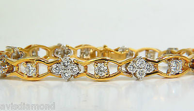 3.65 Carat Diamond Cluster Bracelet in 14K Gold - G VS Clarity, Excellent Cut & Secure Links | Elegant Jewelry for Weddings, Anniversaries & Special Occasions