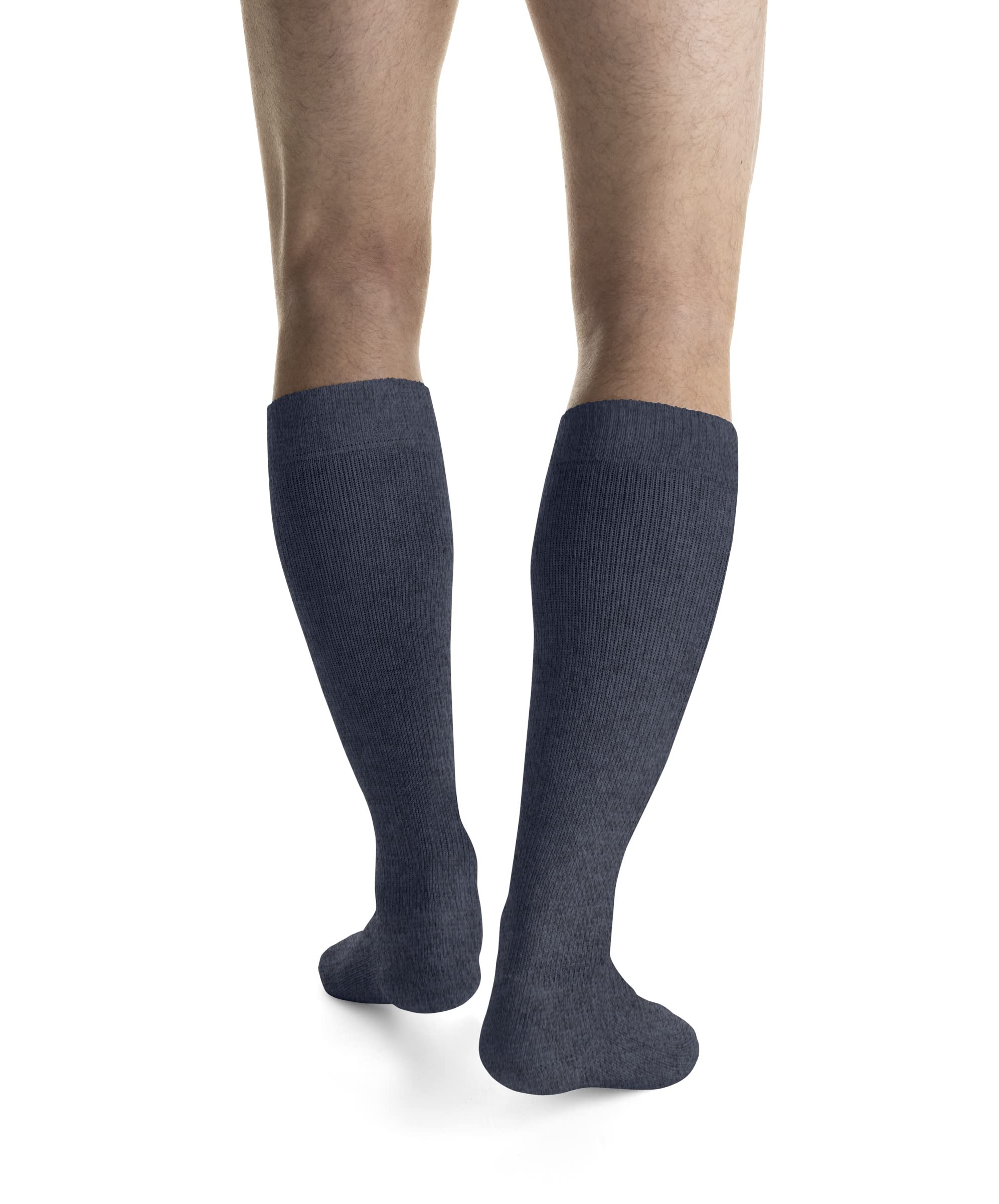 JOBST ActiveWear 20-30mmHg Compression Socks for Women & Men - Knee High Support Socks, Closed Toe, Denim Blue, Large - Ideal for Running, Travel & Varicose Vein Relief