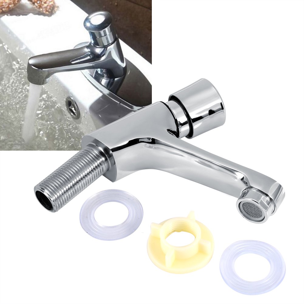 Oumefar Brass Self-Closing Water Saving Faucet - Touchless Bathroom Sink Tap for Kitchen, Hotel & Public Restrooms | Durable & Hygienic Design for High-Traffic Areas