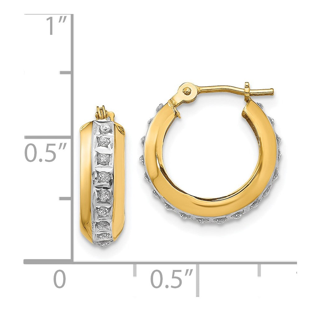 Gold Diamond Round Huggy Hinged Hoop Earrings DF133 - Elegant Jewelry for Women, Perfect for Parties, Weddings & Daily Wear