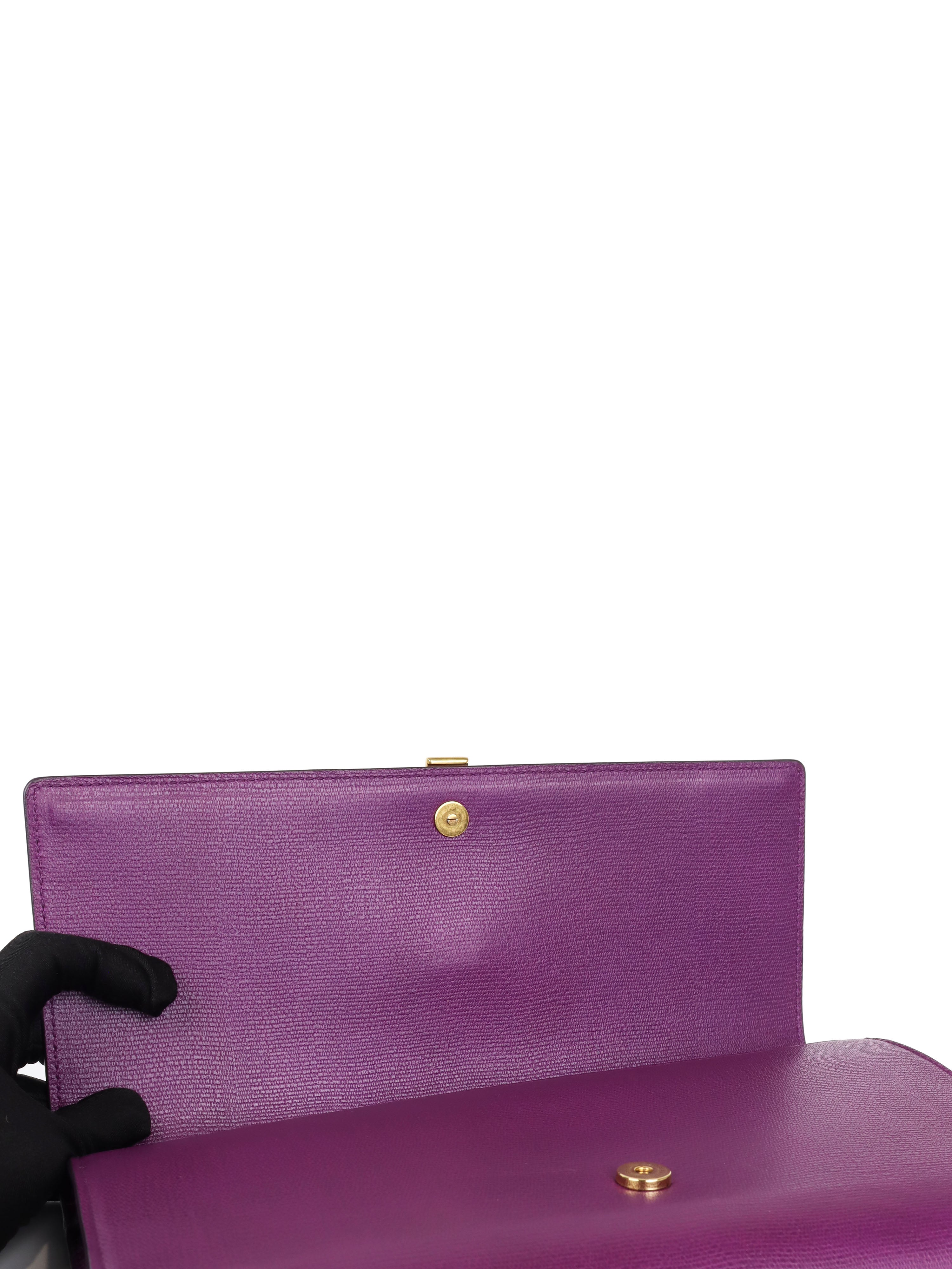 Saint Laurent Purple Y Ligne Clutch Bag for Women - Luxury Designer Clutch Purse for Evening Parties, Weddings & Special Occasions