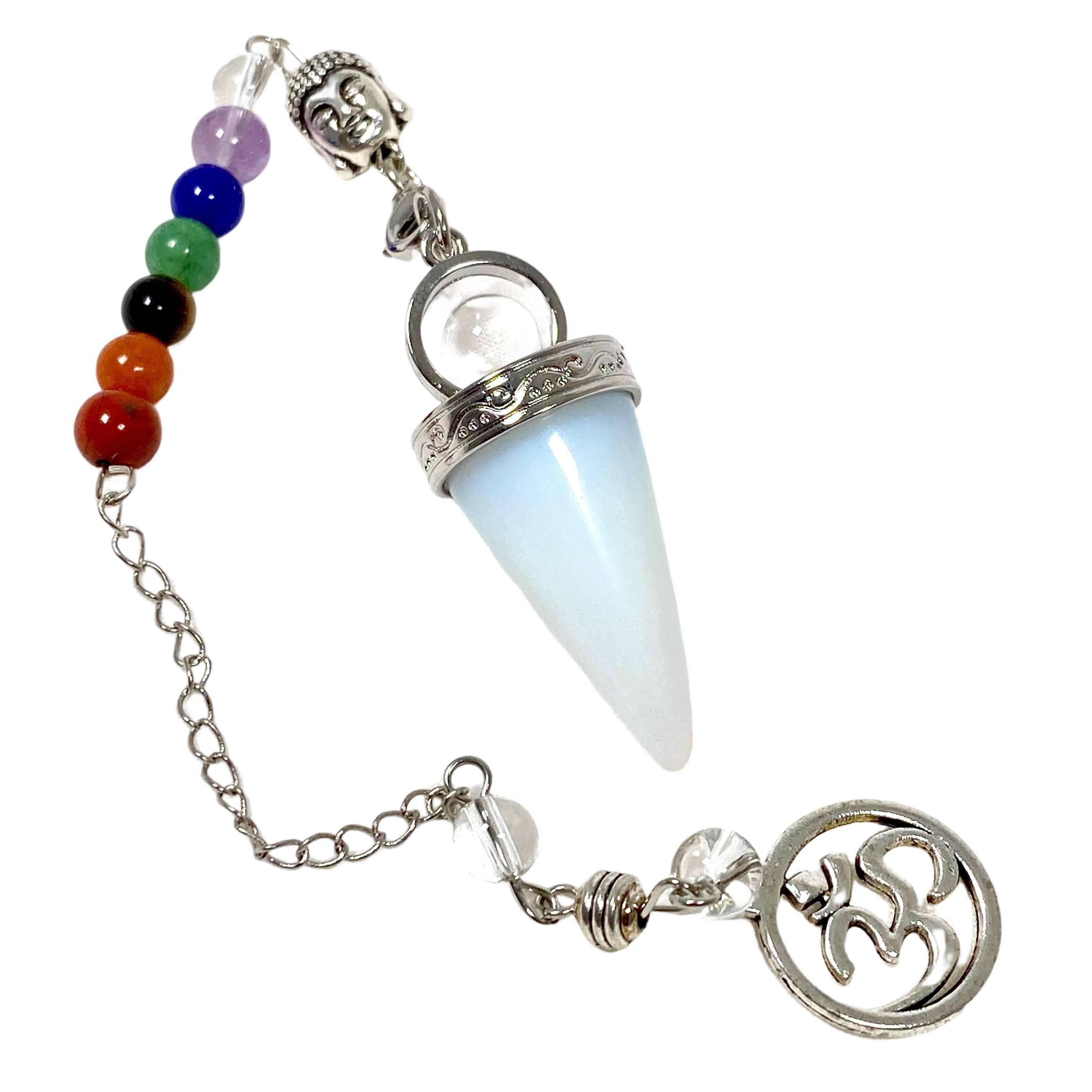 Natural Gemstone Pendulum with Chakra Beads - PD7 for Divination, Dowsing & Energy Healing | Perfect for Spiritual Practices, Meditation & Chakra Balancing