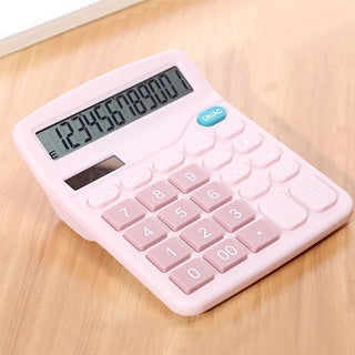 12-Digit Dual Power Large Screen Calculator with Solar & Battery - Perfect for Office, School, and Financial Calculations