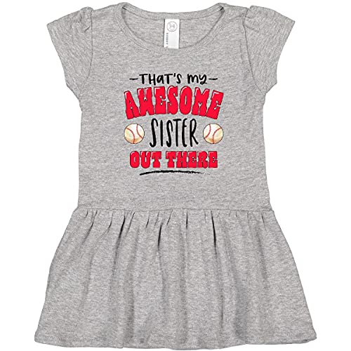 Inktastic 'That's My Awesome Sister' Baseball Print Toddler Dress - Cute Outfit for Siblings, Playdates & Family Events