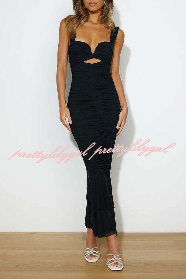 Elegant Solid Color High Waist Pleated Mermaid Dress for Women | Formal Evening Gown & Party Wear | Perfect for Weddings, Prom, Cocktail Parties