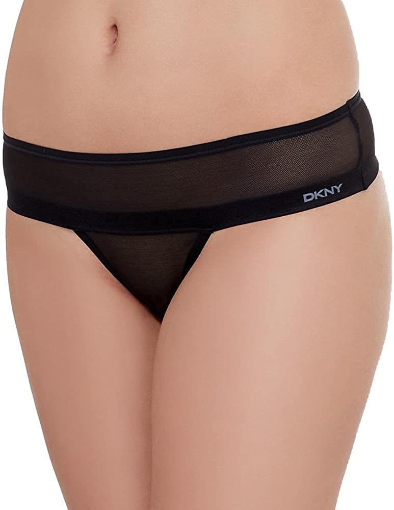 DKNY Women's Mesh Litewear Thong - Ultra Soft Breathable Underwear for Everyday Comfort | Perfect for Yoga, Gym & Lounge Wear