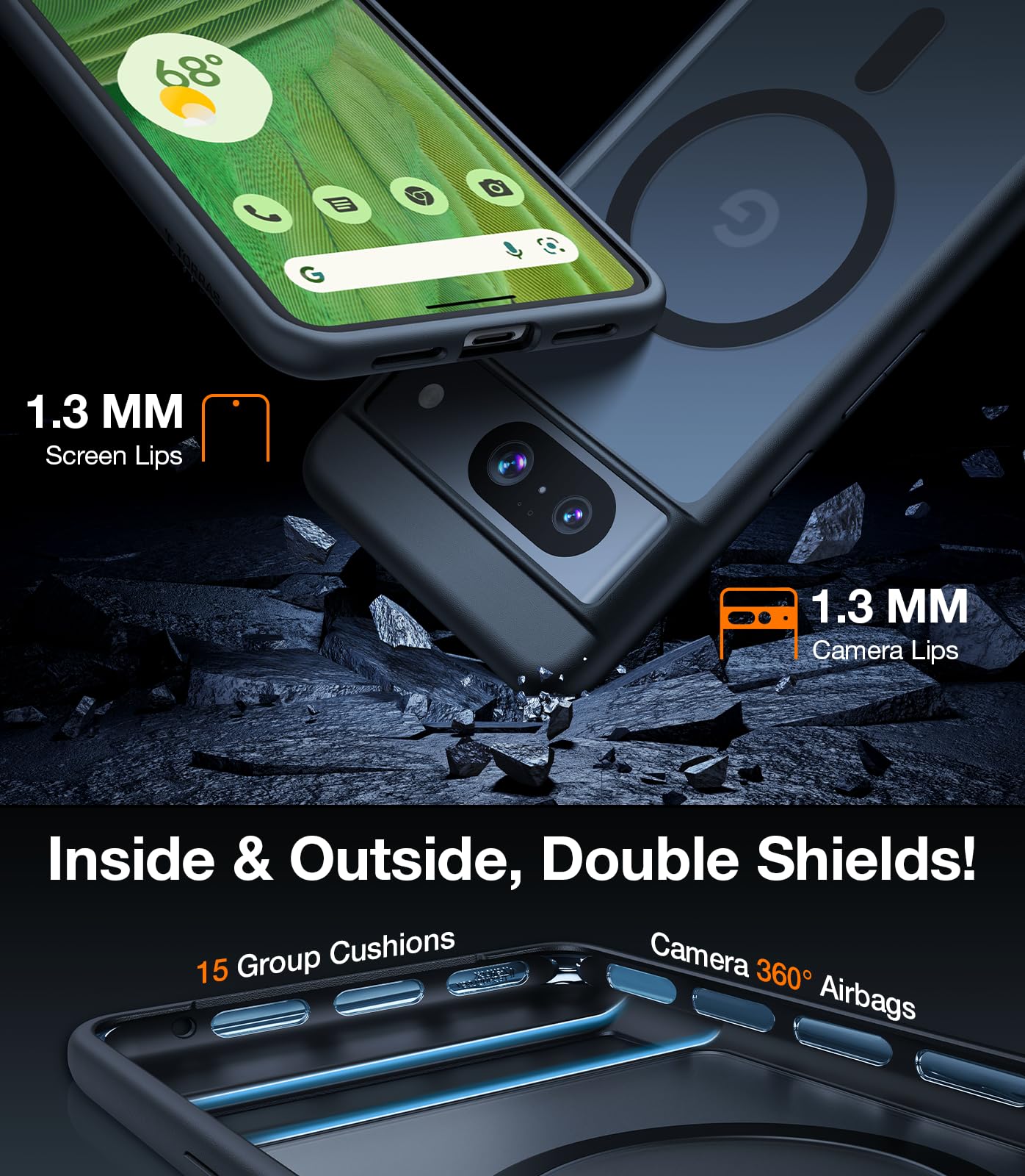 Premium Magnetic Phone Case for Google Pixel 8a - Guardian Mag Protective Cover with Strong Magnet for Secure Mounting | Perfect for Car, Office & Home Use