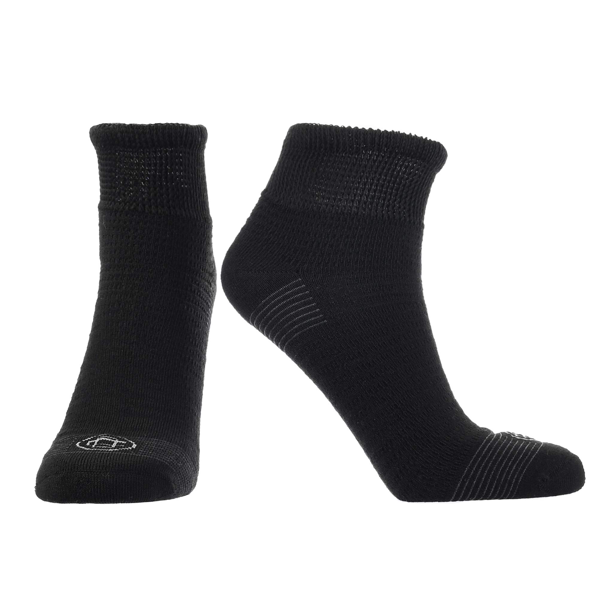 Doctor's Choice Diabetic Socks for Men - Seamless Ankle Socks with Non-Binding Top & Aloe Infusion - Extra Comfort for Gout & Circulation - Quarter Socks (2 Pairs, Black, Large, Size 10-13) - Ideal for Daily Wear, Work & Diabetic Foot Care