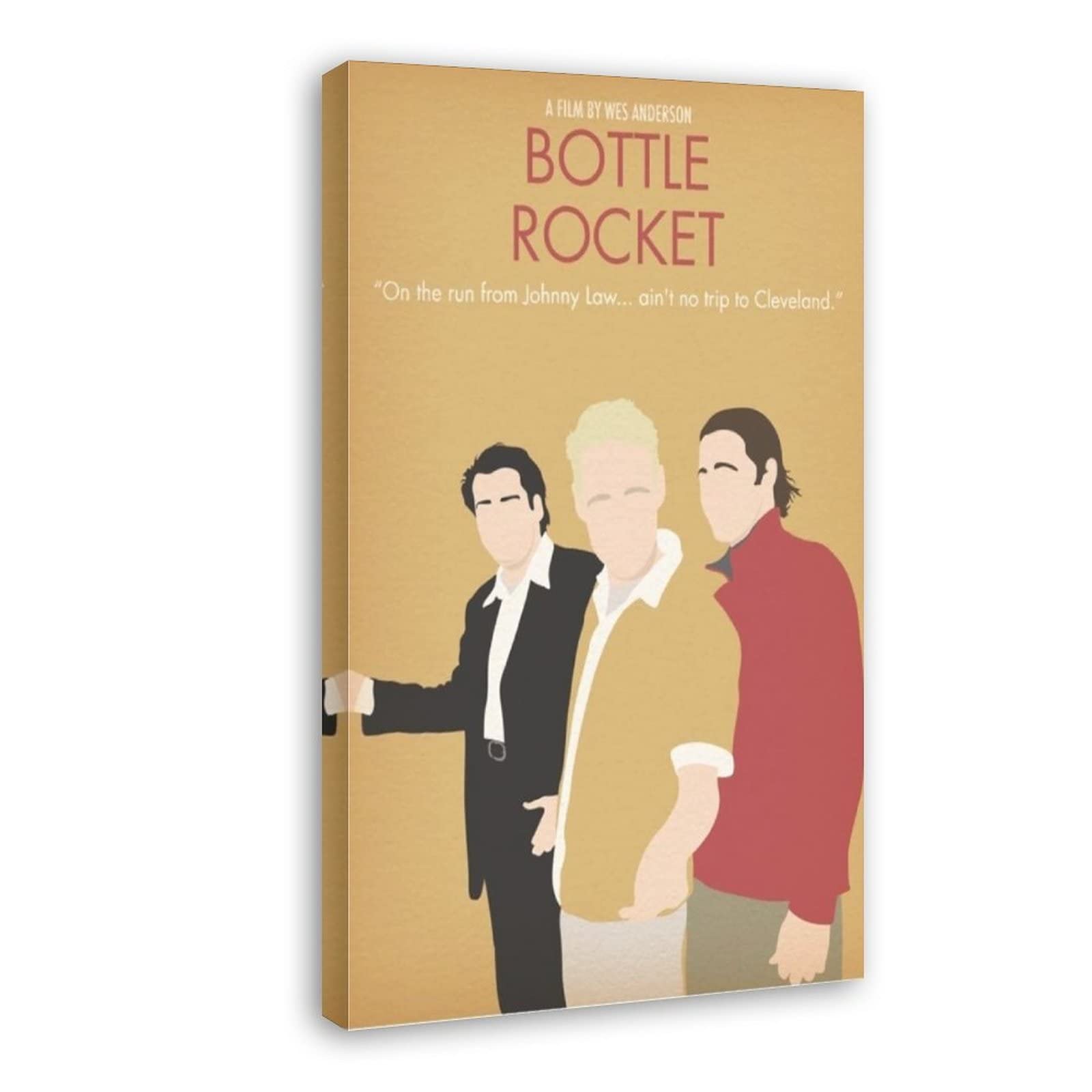 Minimalist Movie Posters Wall Art - Bottle Rocket Canvas Print (20x30cm/8x12in) Framed Poster for Bedroom, Office & Home Decor - Perfect Gift for Film Lovers & Interior Design