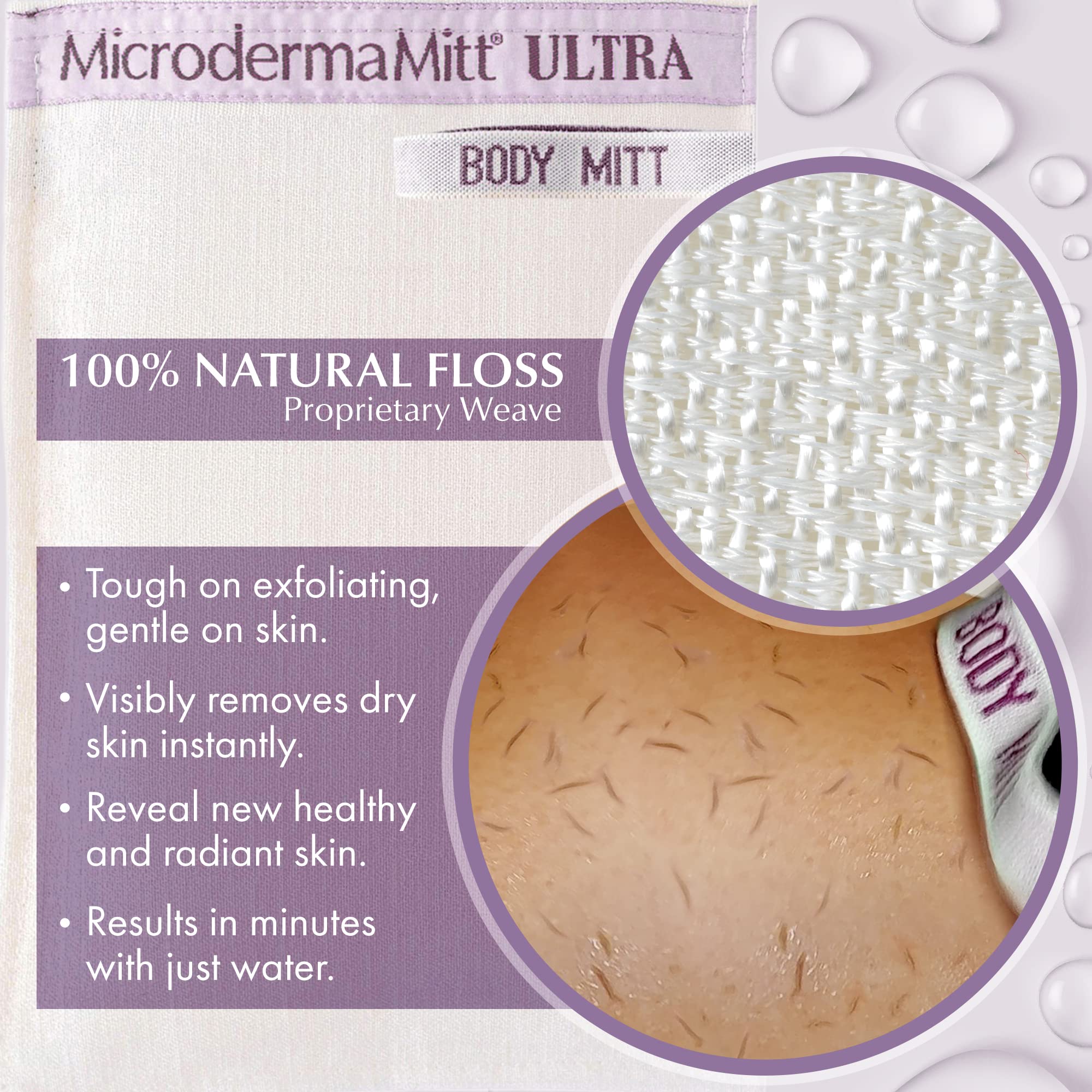 Ultimate Deep Exfoliating Body Scrubber - MicrodermaMitt ULTRA Exfoliating Mitt for Keratosis Pilaris & Strawberry Skin | Reduces Ingrown Hairs | Turkish Kese Glove | Perfect for Spa, Shower & At-Home Skincare Routine