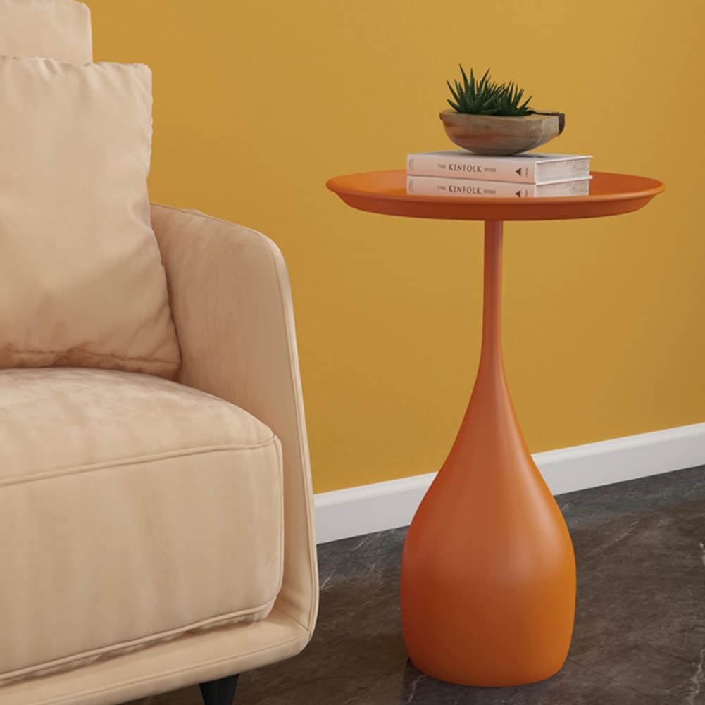 Modern Round Metal Side Table - 15.7