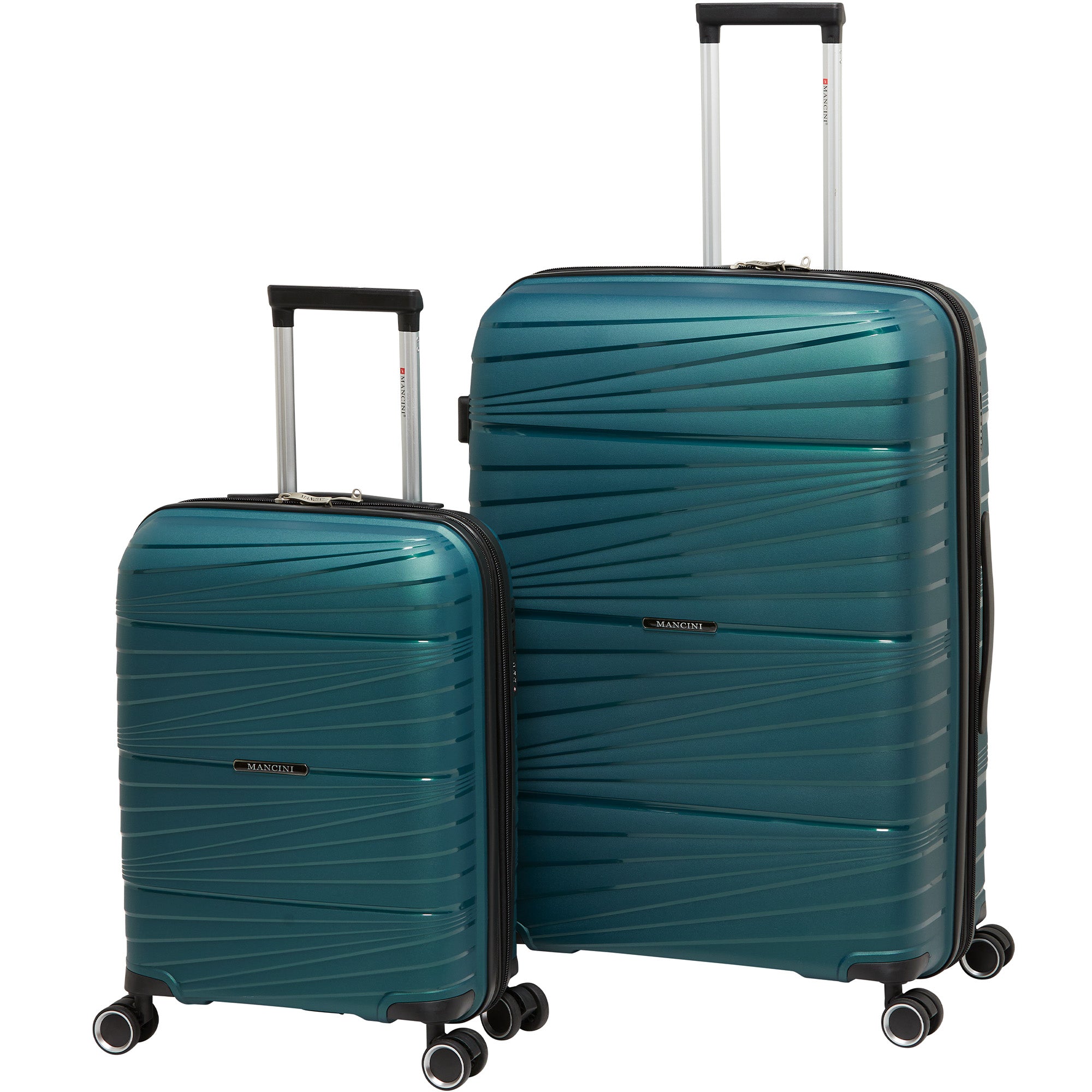Mancini Bermuda 2-Piece Spinner Luggage Set - Polypropylene Carry-On & Large Suitcase for Travel | Perfect for Business Trips, Vacations & Family Getaways