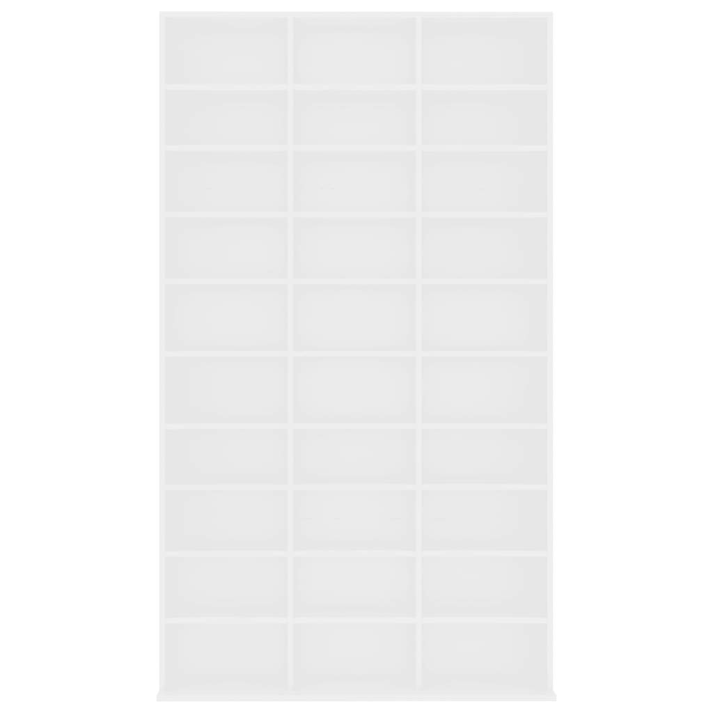 Toshilian CD DVD Storage Shelf Cabinet - White Engineered Wood Media Organizer (102 x 16 x 177.5 cm) - Perfect for Living Room, Office & Home Entertainment Organization