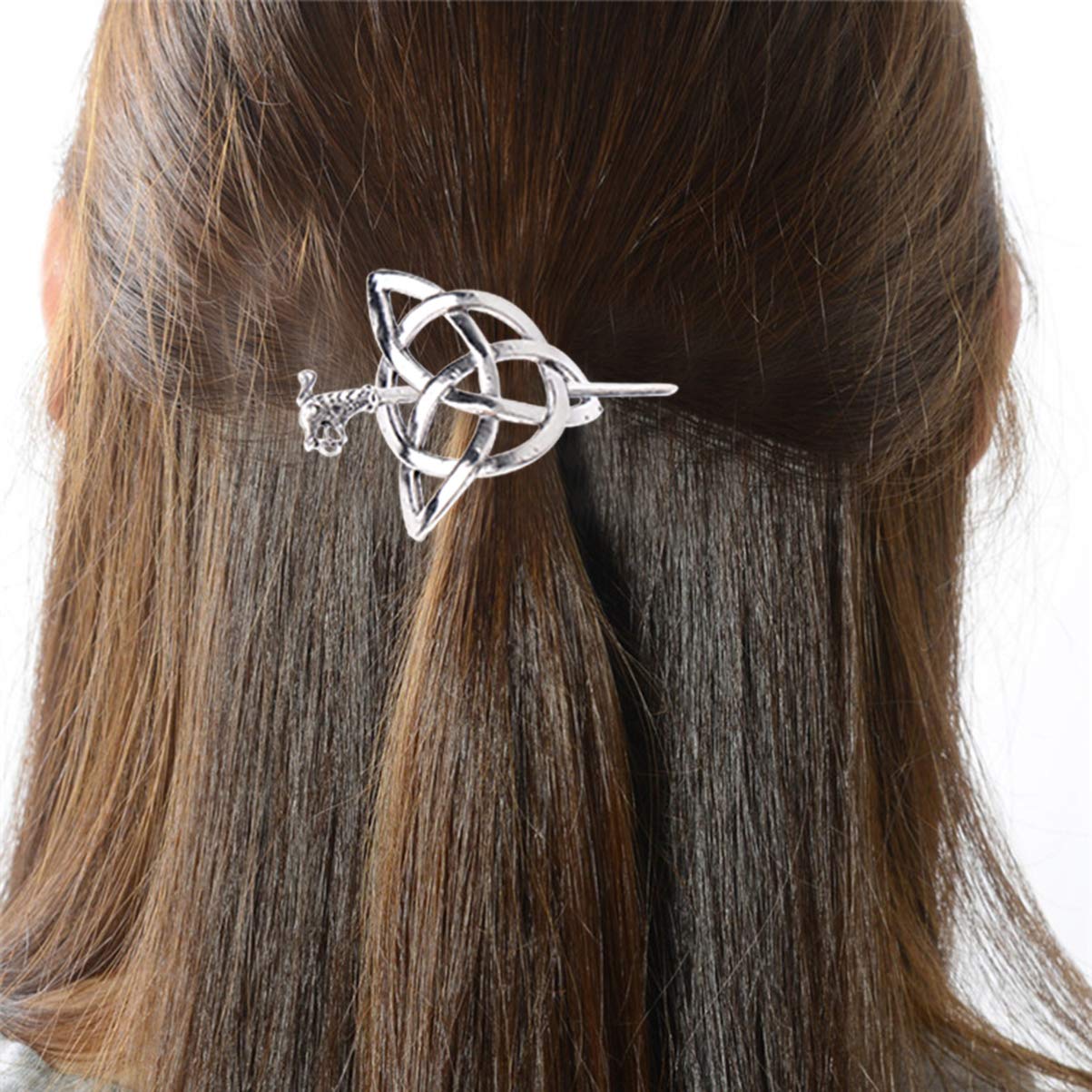 2Pcs Vintage Irish Hair Clips - Viking Style Metal Hair Slide Pins for Women & Men - Perfect for Weddings, Cosplay, and Medieval Themed Events