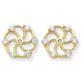 14K Yellow Gold Diamond Earring Jackets - Elegant & Durable Earring Enhancers for Women | Perfect for Weddings, Parties & Special Occasions