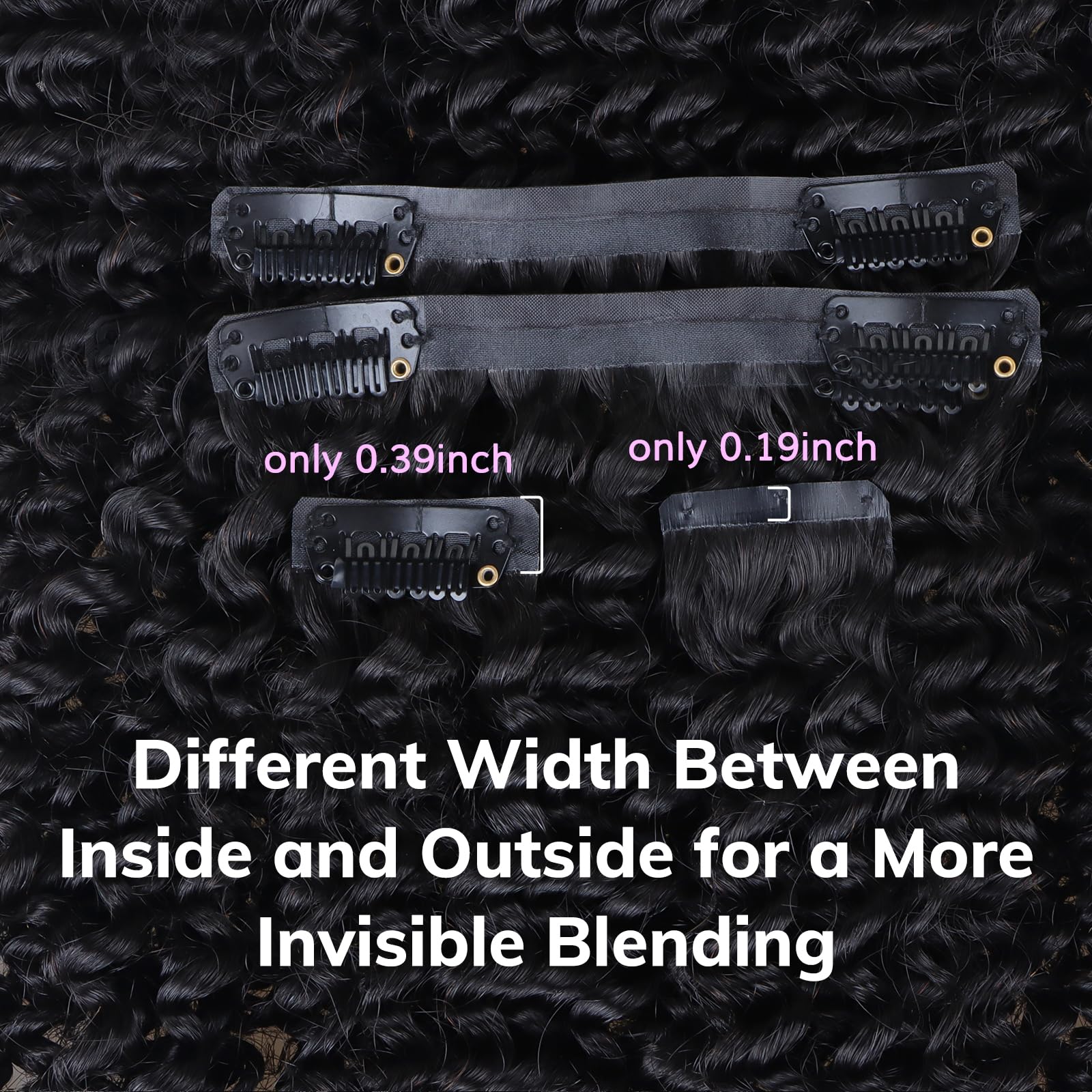 IDN BEAUTY 20 Inch Kinky Curly Clip In Hair Extensions - 7pcs 110g Remy Human Hair Weft - Natural Black Seamless Invisible Edge for Black Women | Perfect for Daily Styling, Special Occasions & Protective Hairstyles
