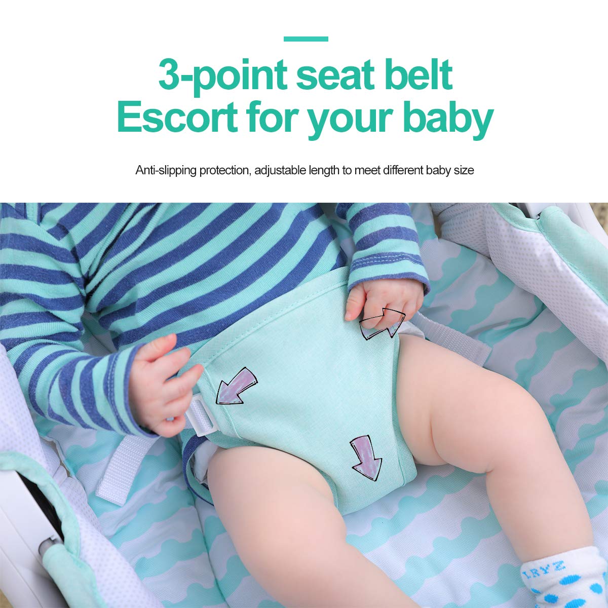 3-in-1 Baby Bouncer with Soothing Vibration & 3-Speed Adjustment - Convertible Sit-to-Lie Rocking Chair for Newborns, Infants & Toddlers - Perfect for Nursery, Playtime & Soothing Fussy Babies