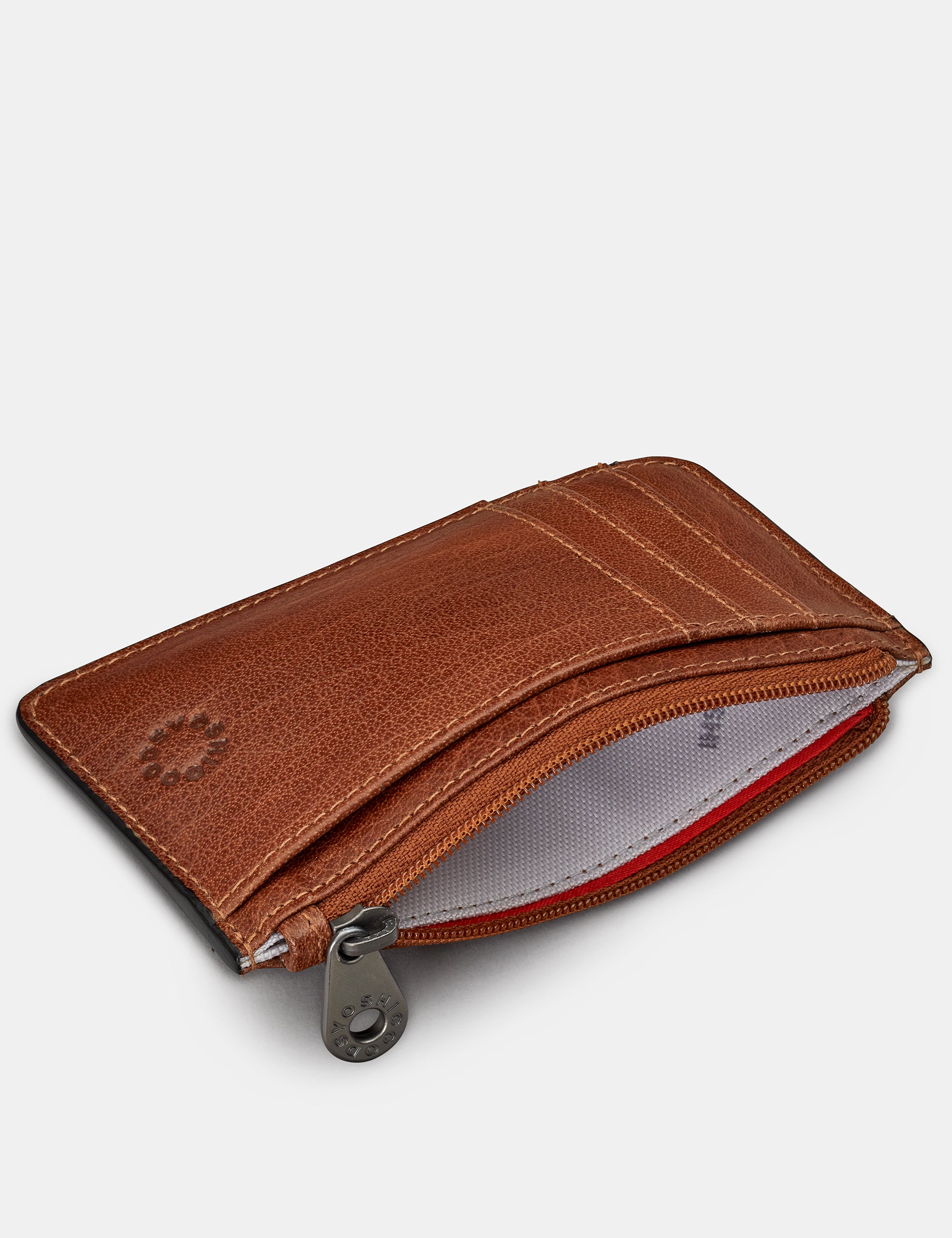 Premium Zip Top Brown Leather Card Holder - RFID Blocking Wallet for Men & Women - Perfect for Travel, Business & Everyday Use