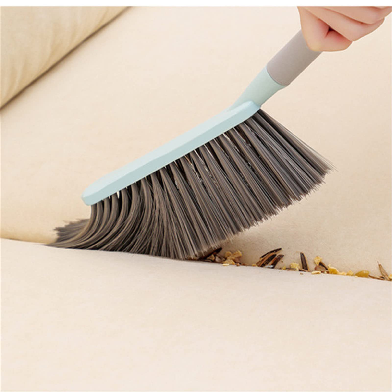Multi-Functional Soft Bristle Hand Broom Cleaning Brush - Dust Remover for Sofa, Furniture, Car, Bed & Garden - Portable Travel Cleaning Tool for Home & Outdoor Use (Blue)