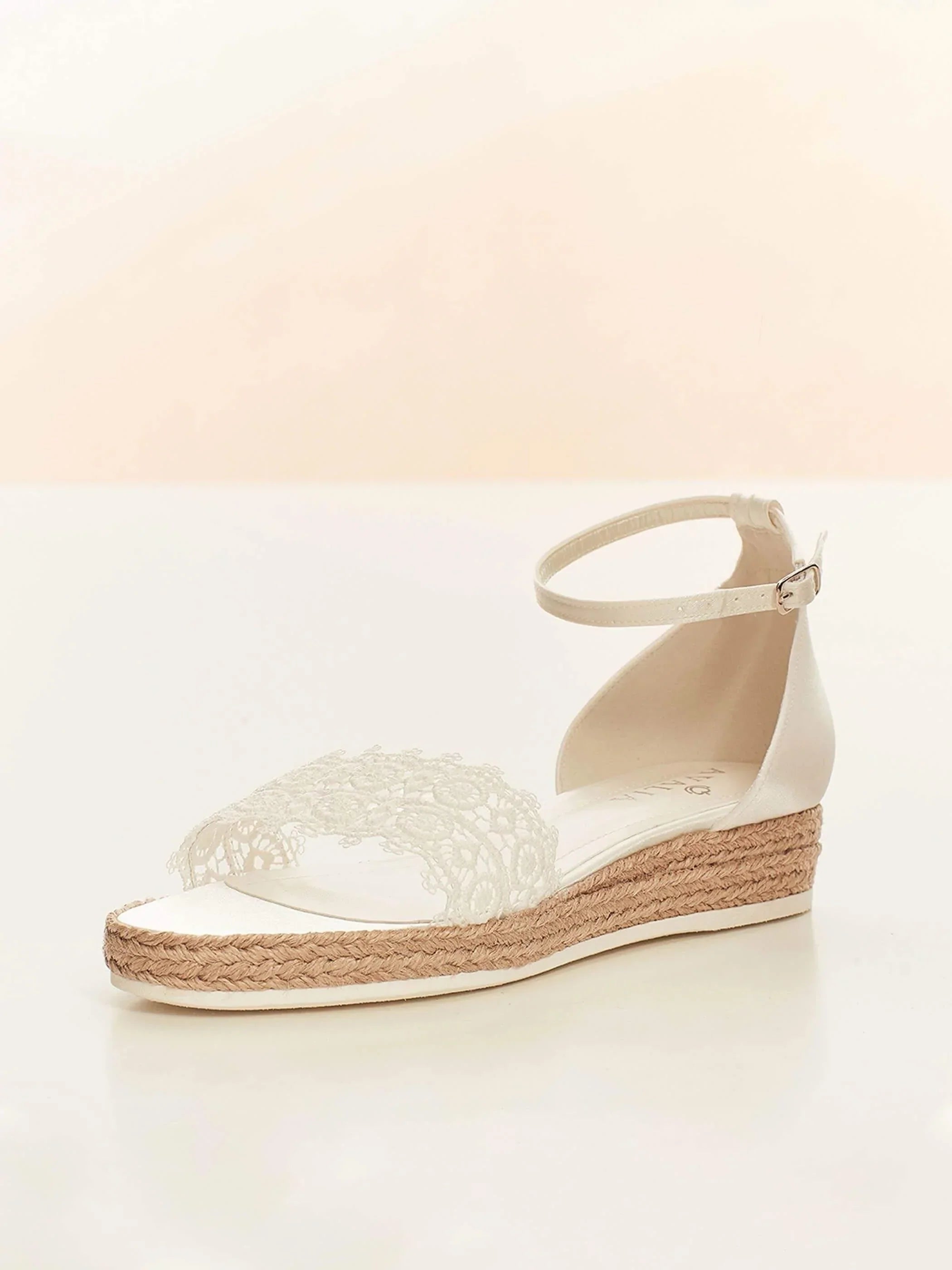 Women's Espadrille Wedding Sandals with Wedge Heel - Size 6 | Comfortable Beach Bridal Shoes for Outdoor Ceremonies & Summer Weddings | BAHIA Collection