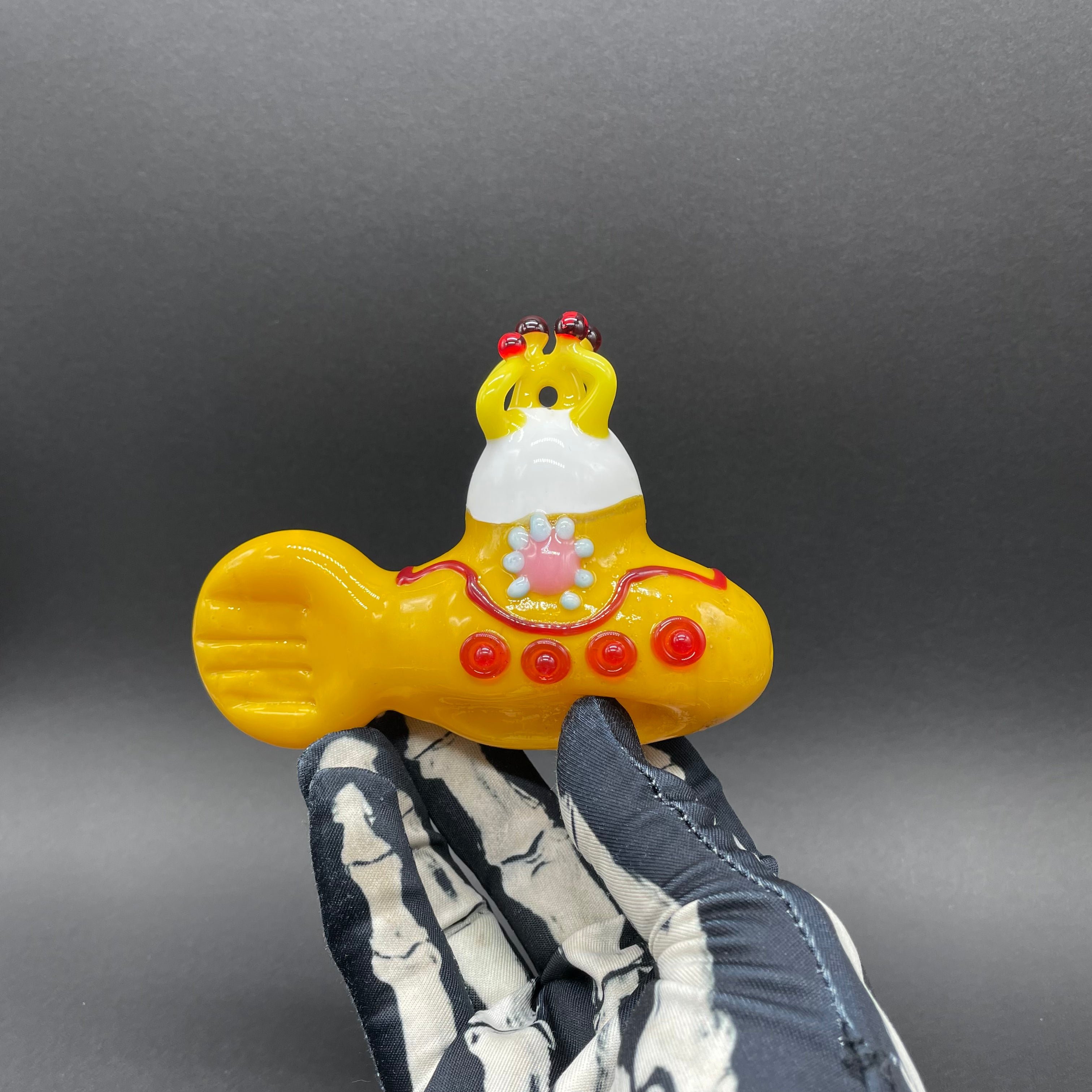 Yellow Submarine Glass Ornament - Unique Beatles Inspired Decor for Home, Office & Gifts - Perfect for Christmas Tree, Shelves & Collectibles