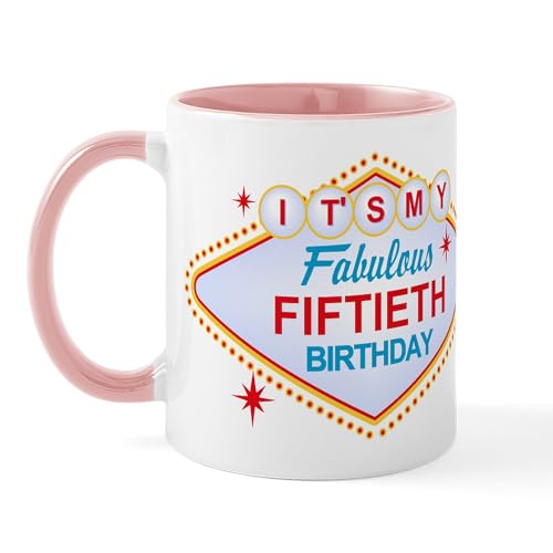 White/Pink Inside - Las Vegas Birthday 50 Mug