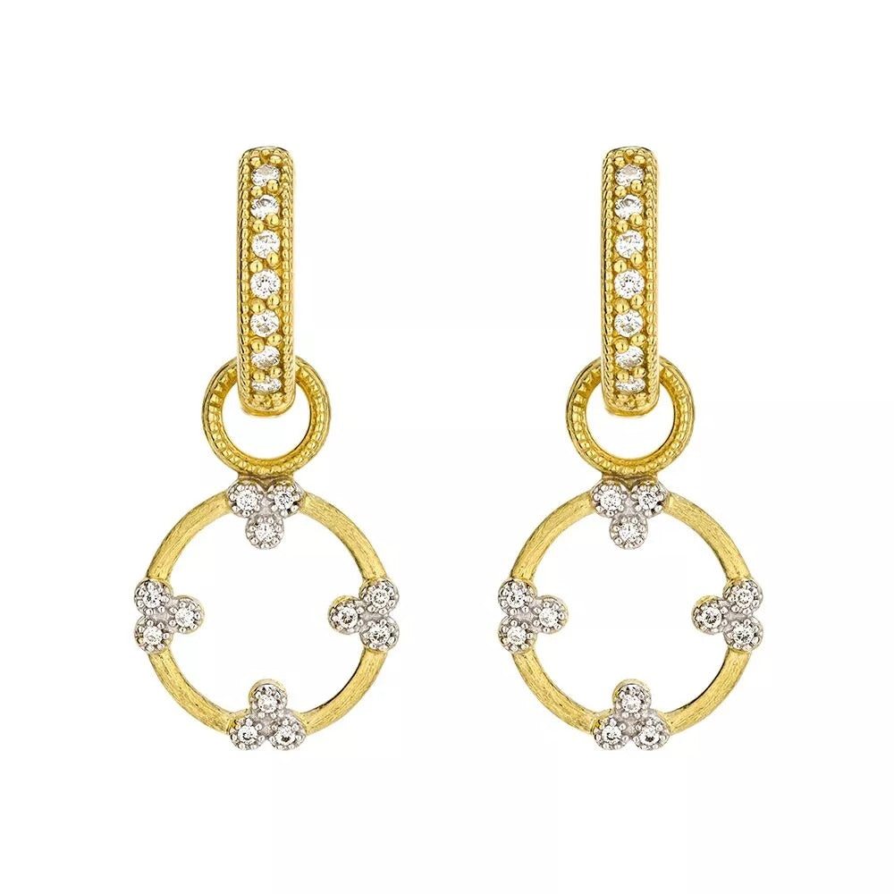 Jude Frances Provence Champagne Open Circle Trio Earring Charms - Elegant Dangle Earrings for Women, Perfect for Weddings, Parties & Special Occasions